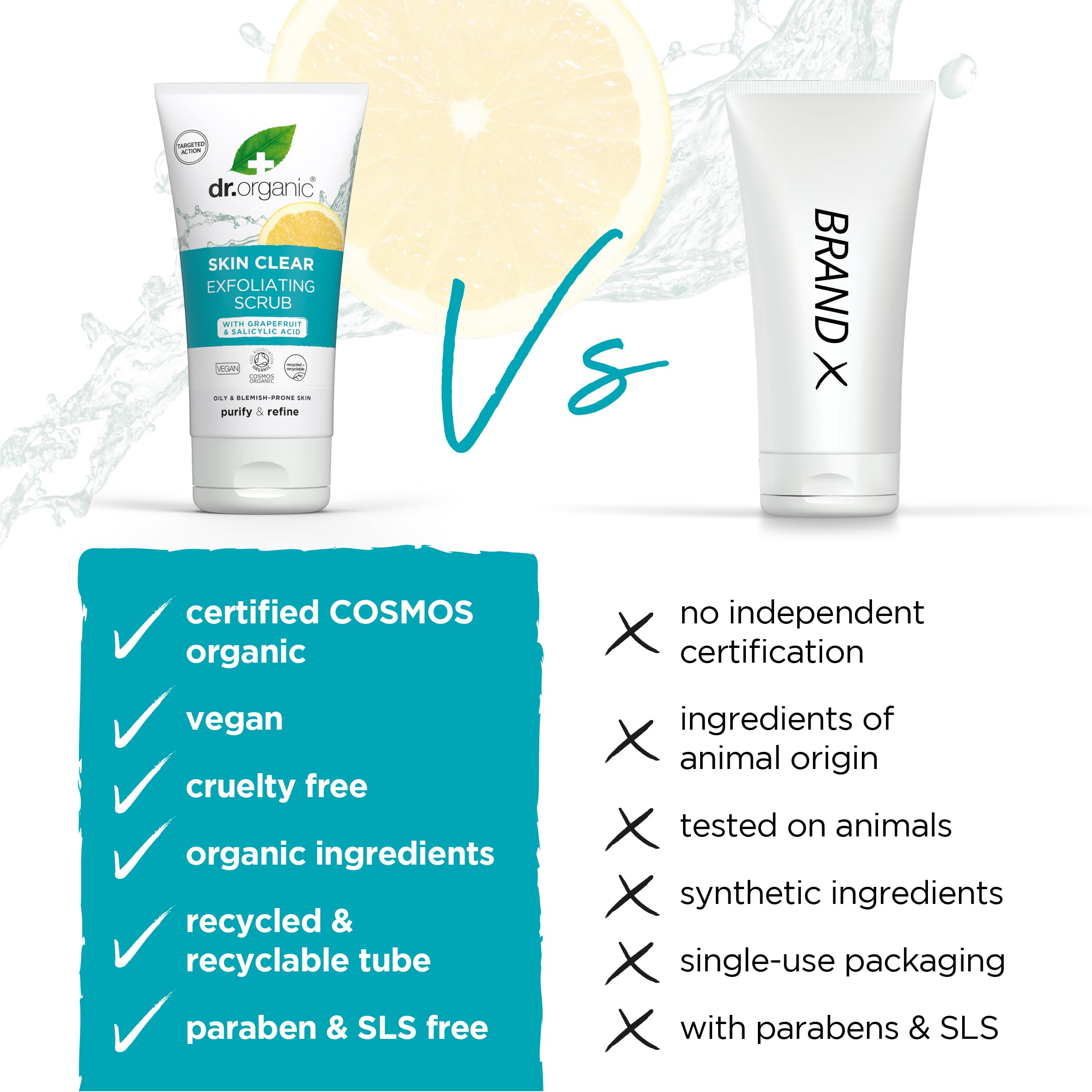 Dr Organic Skin Clear Exfoliating Scrub with Tea Tree and Salicylic Acid 150ml 4