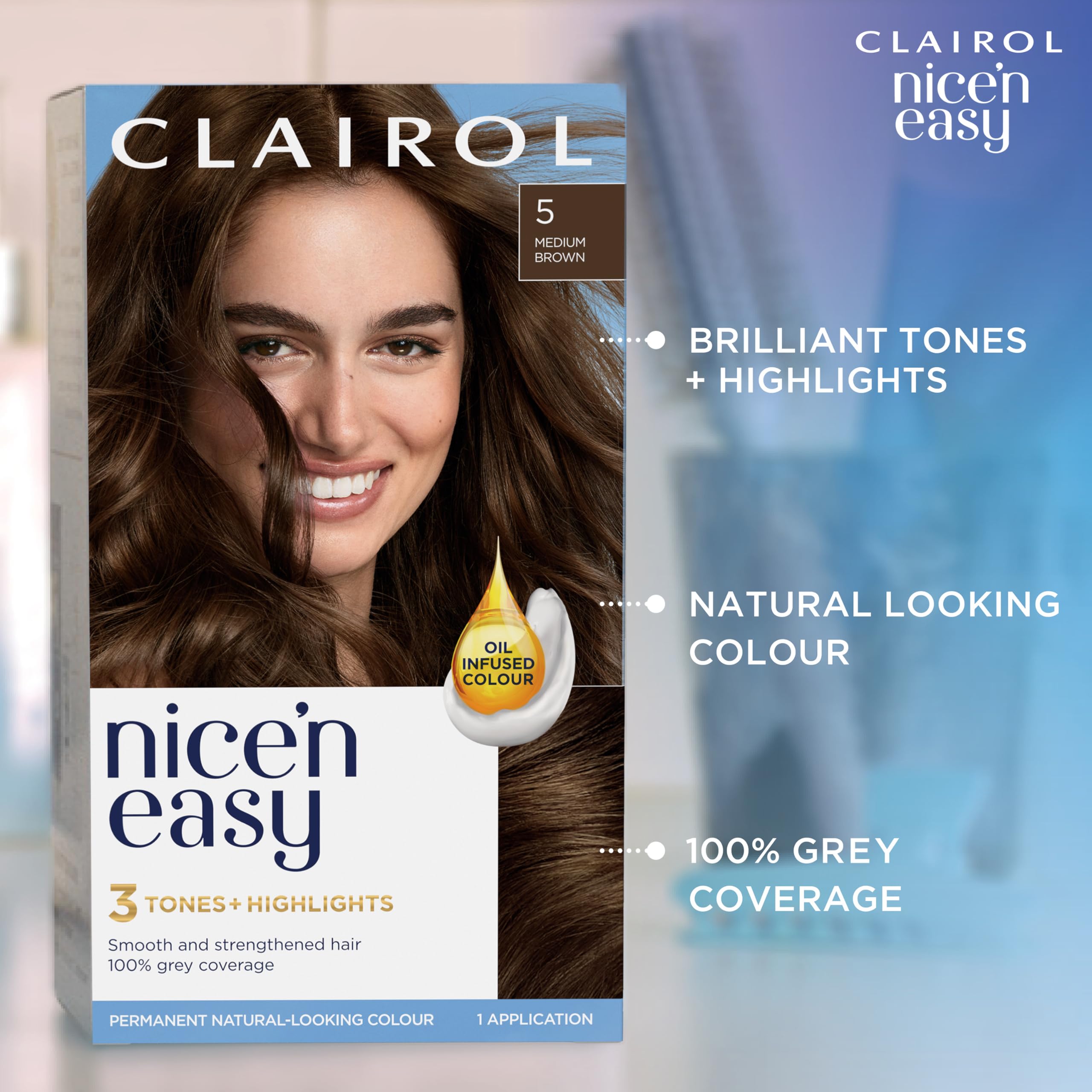 Clairol Nice'n Easy Crème Oil Infused Permanent Hair Dye for Natural Looking Color