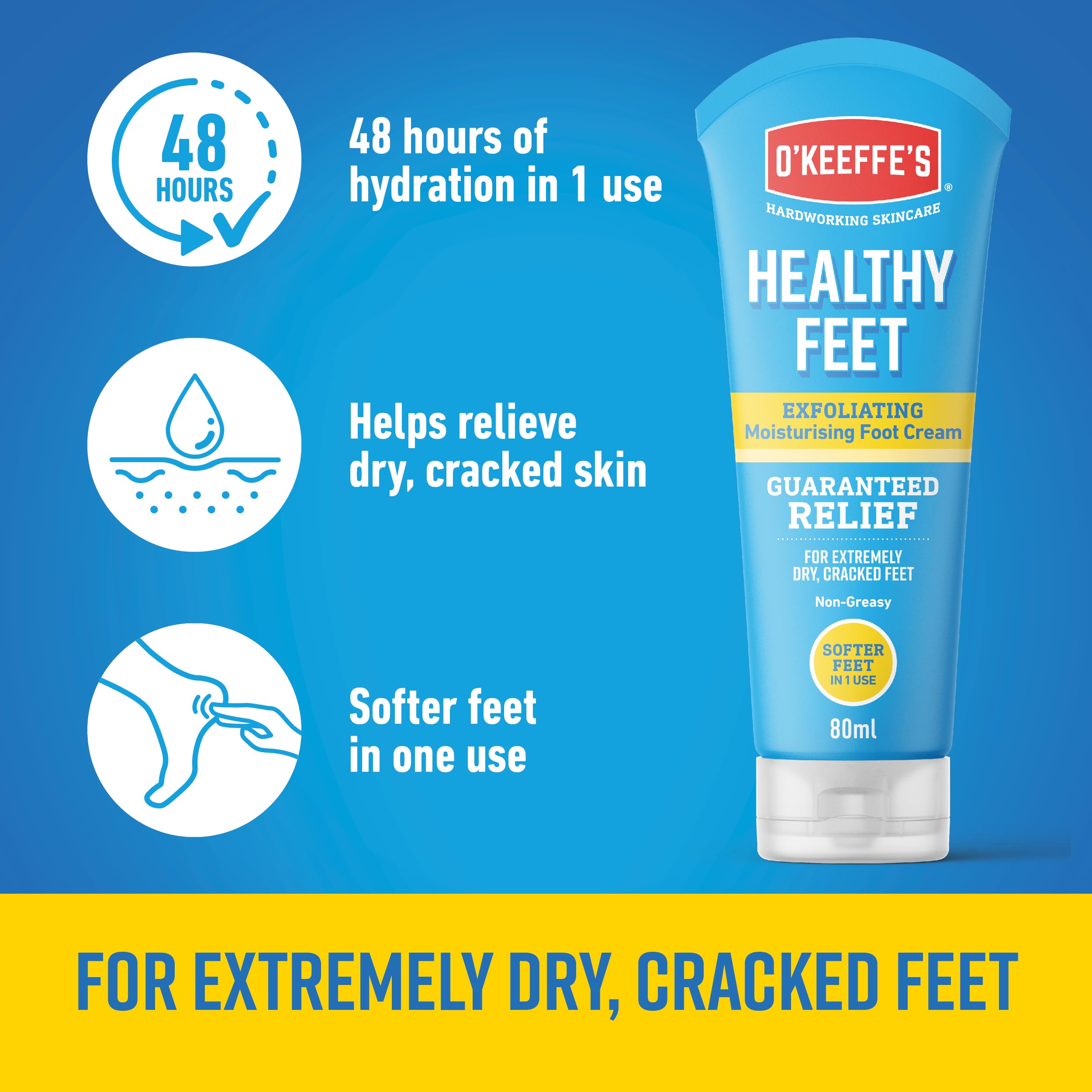 O'Keeffe's Healthy Feet Exfoliating Foot Cream for Very Dry Cracked Skin, 80ml 4