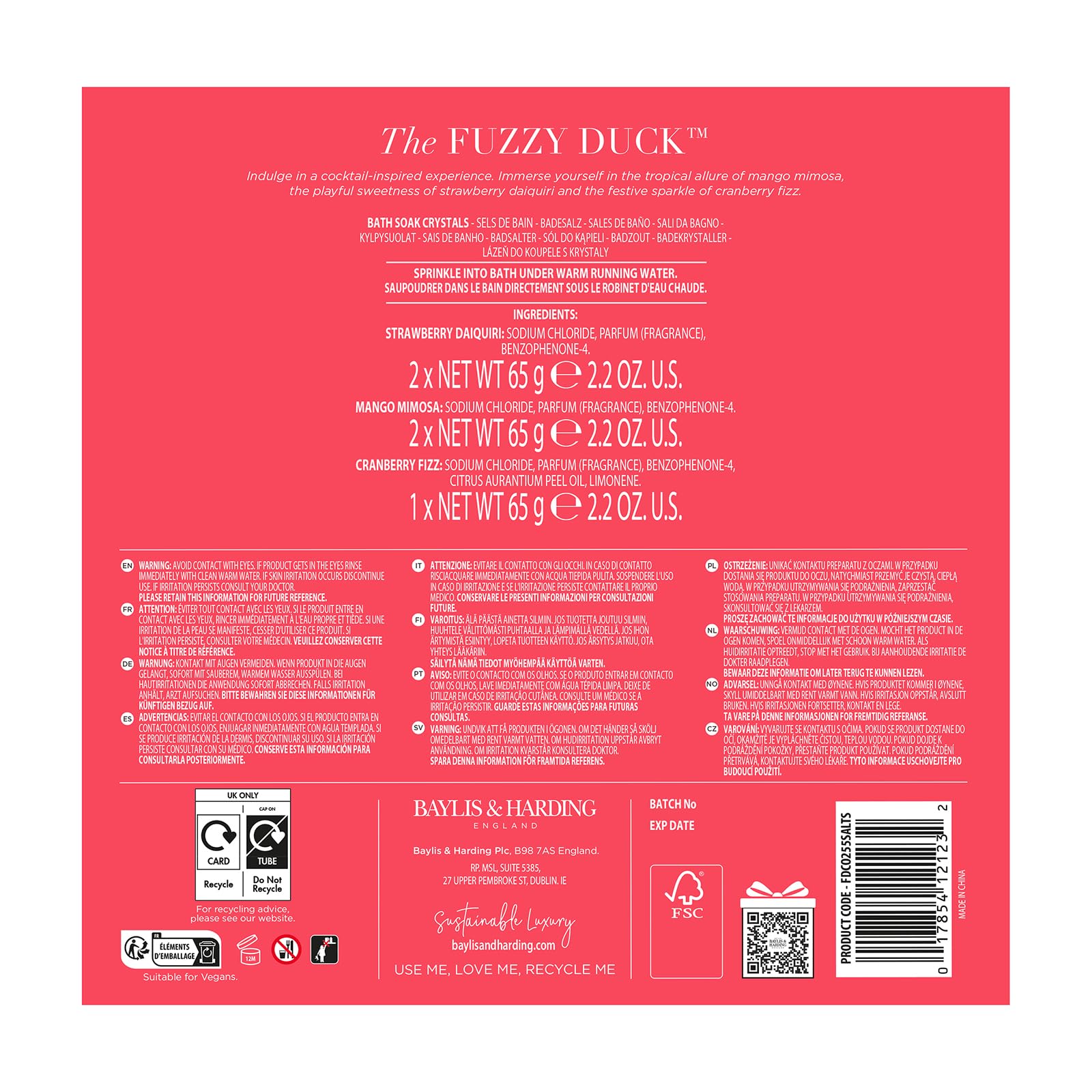 Baylis & Harding The Fuzzy Duck Cocktails Luxury Bath Infusions Gift Set - 5 Pack 7