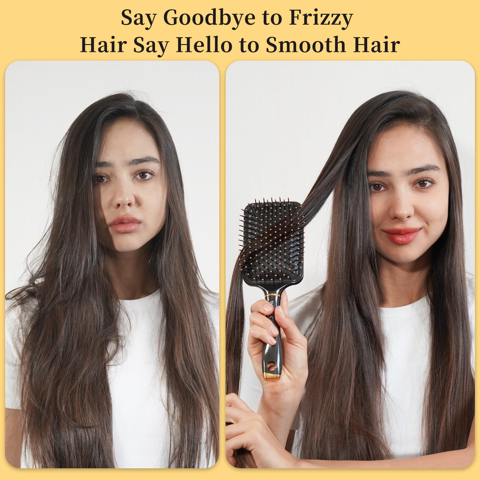 SHINLEA Detangler Hair Brush Set with Paddle Cushion Brush and Tail Comb 5