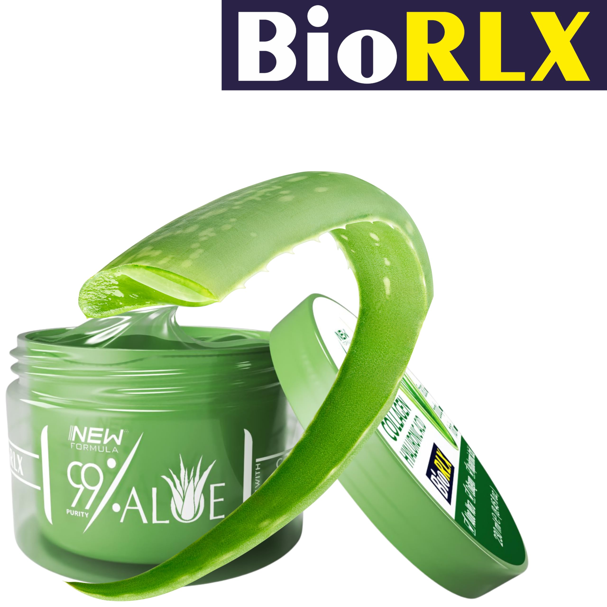 BioRLX 99% Aloe Vera Gel with Collagen & Hyaluronic Acid for Soothing Hydration (8.5 fl.oz) 8