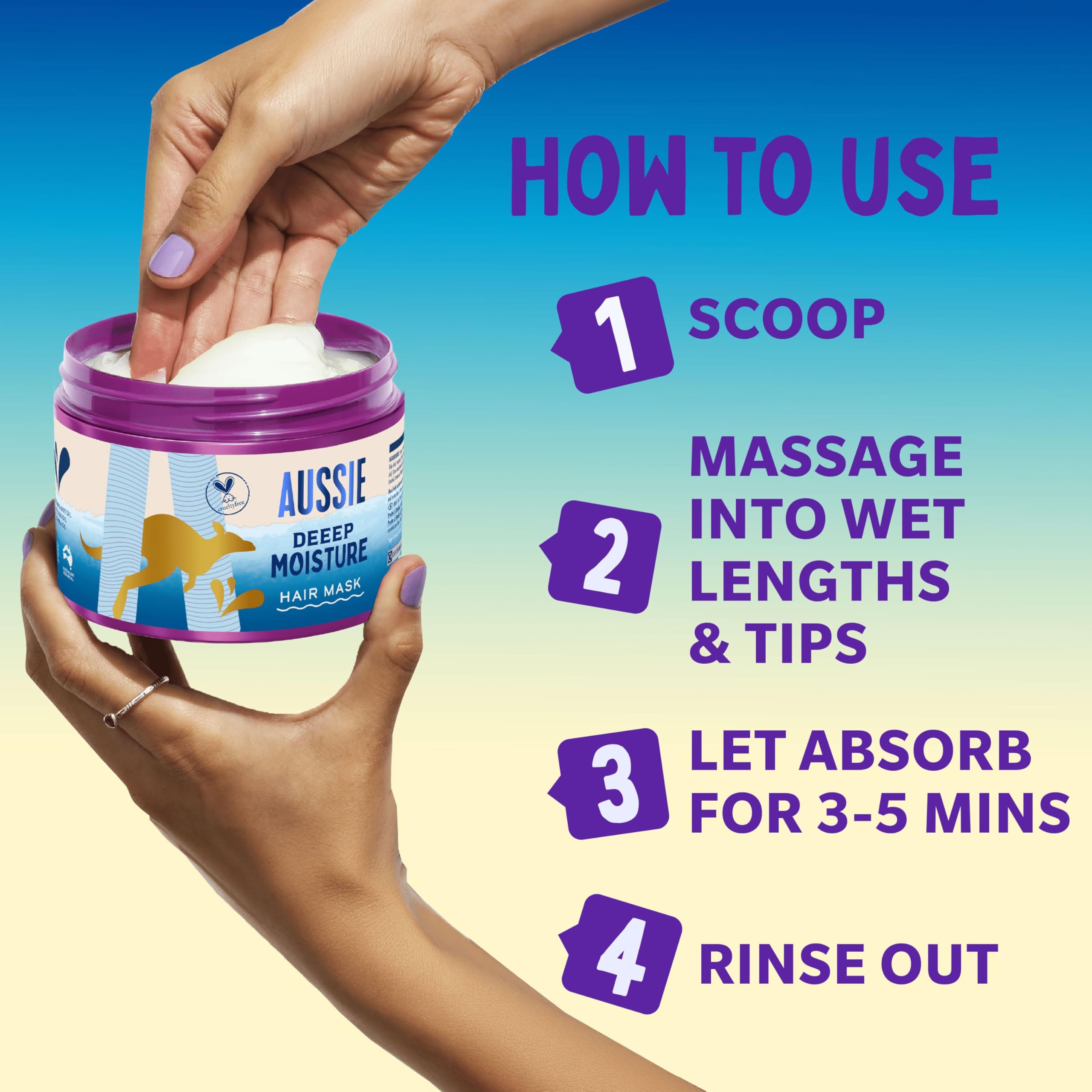 Aussie Deeep Moisture Hair Mask 500ml for Dry, Thirsty Hair with Jojoba & Coconut Oils 7