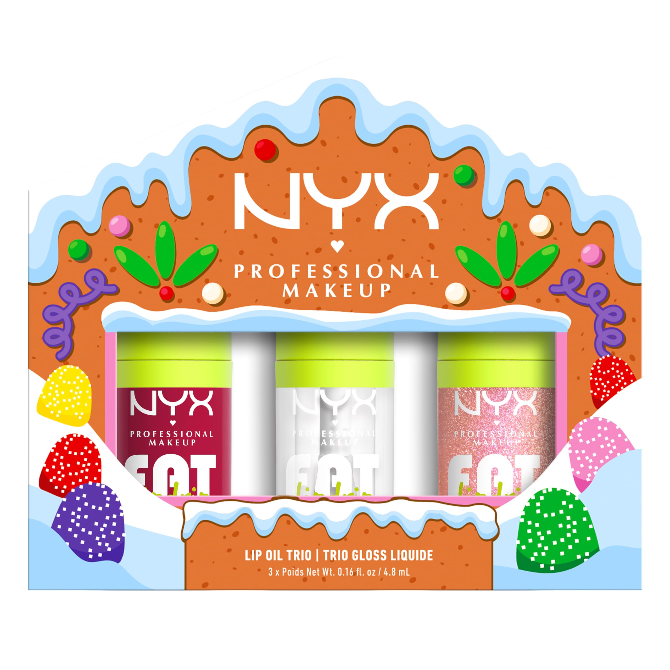 NYX Professional Makeup Holiday Fat Oil Trio Kit Giftset - 3 High-Shine Lip Glosses