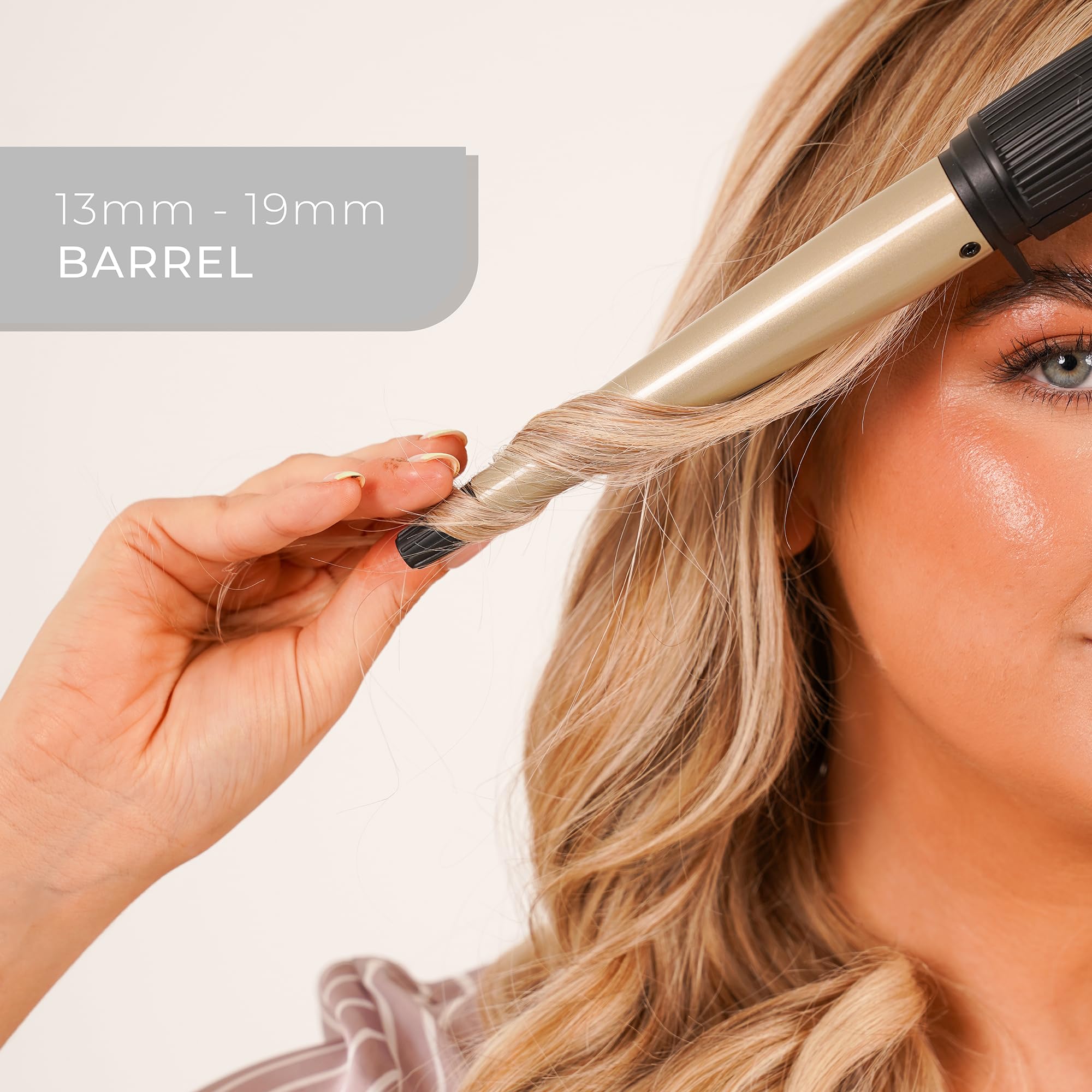 Bauer Professional Tourmaline Coated Conical Curling Wand for Tight, Bouncy Curls 4