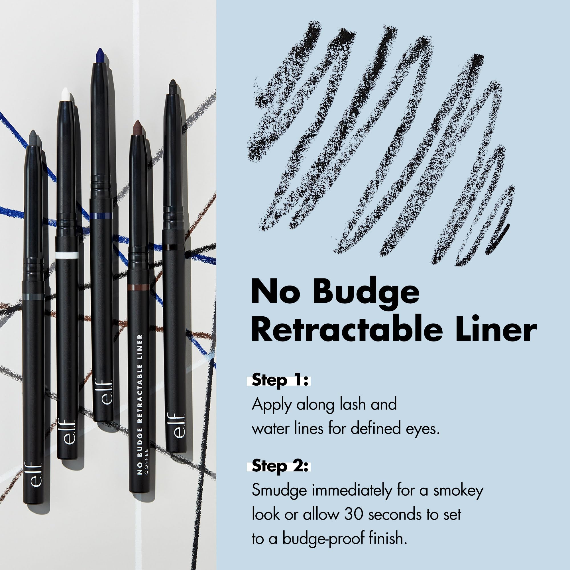 elf No Budge Retractable Eyeliner, cremig, hochpigmentiert &amp; wasserfest, für ausdrucksstarke &amp; definierte Linien, vegan &amp; tierversuchsfrei, Rubinrot 4