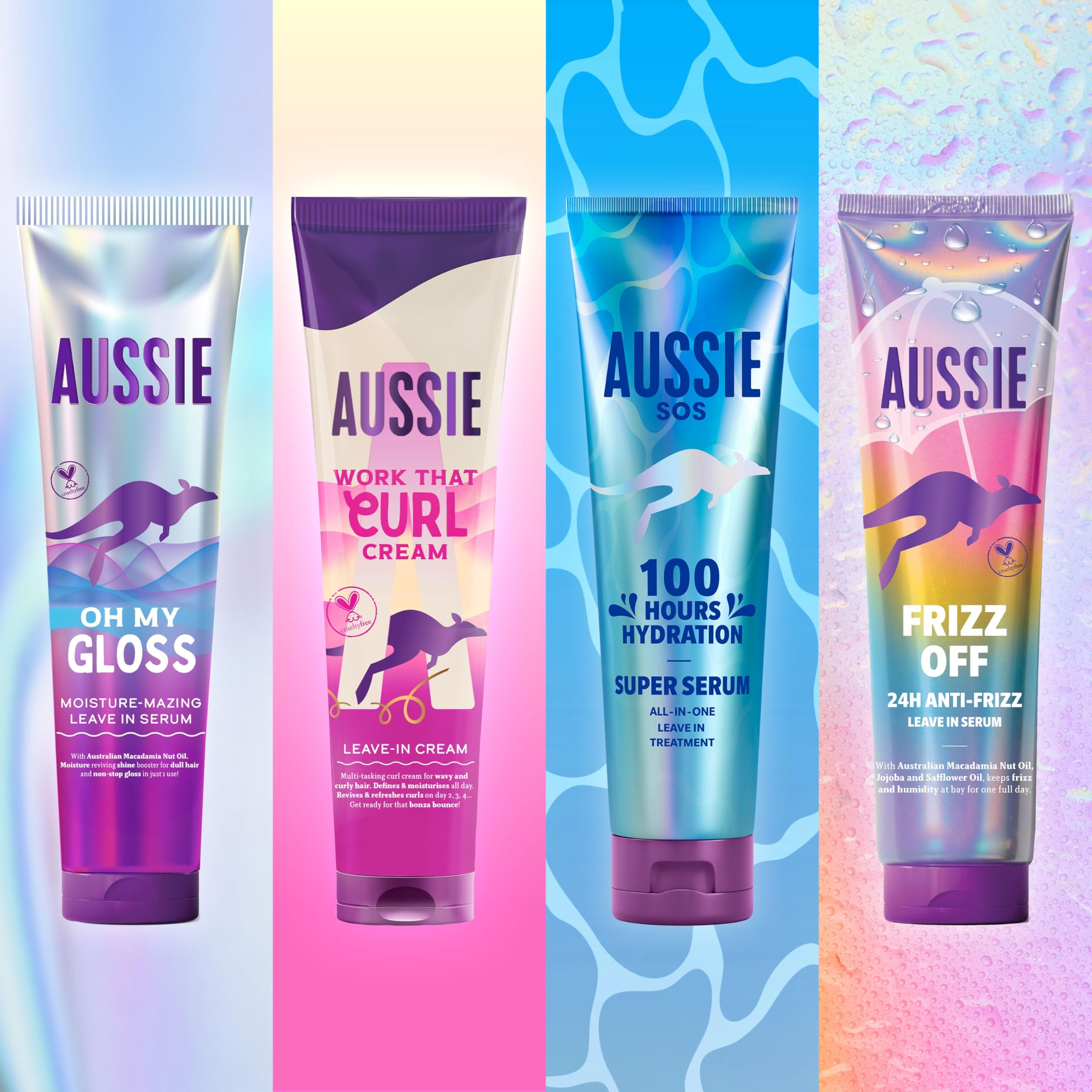 Aussie Frizz Off 24H Ease Leave-In Serum 160ml, hält Frizz und Feuchtigkeit fern 8