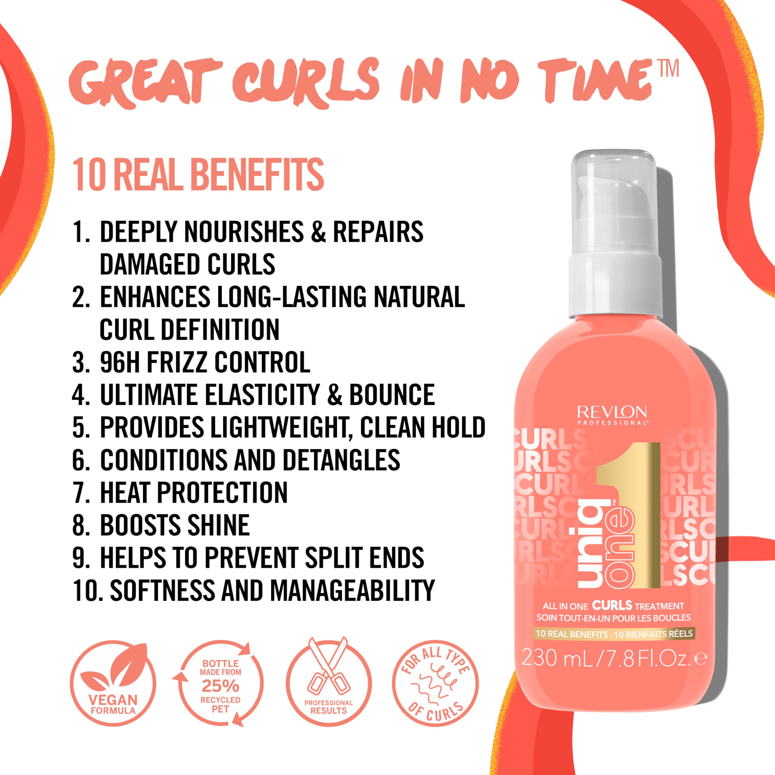 REVLON PROFESSIONAL Uniqone Curly Hair Leave-in Treatment - 10-in-1 Benefits