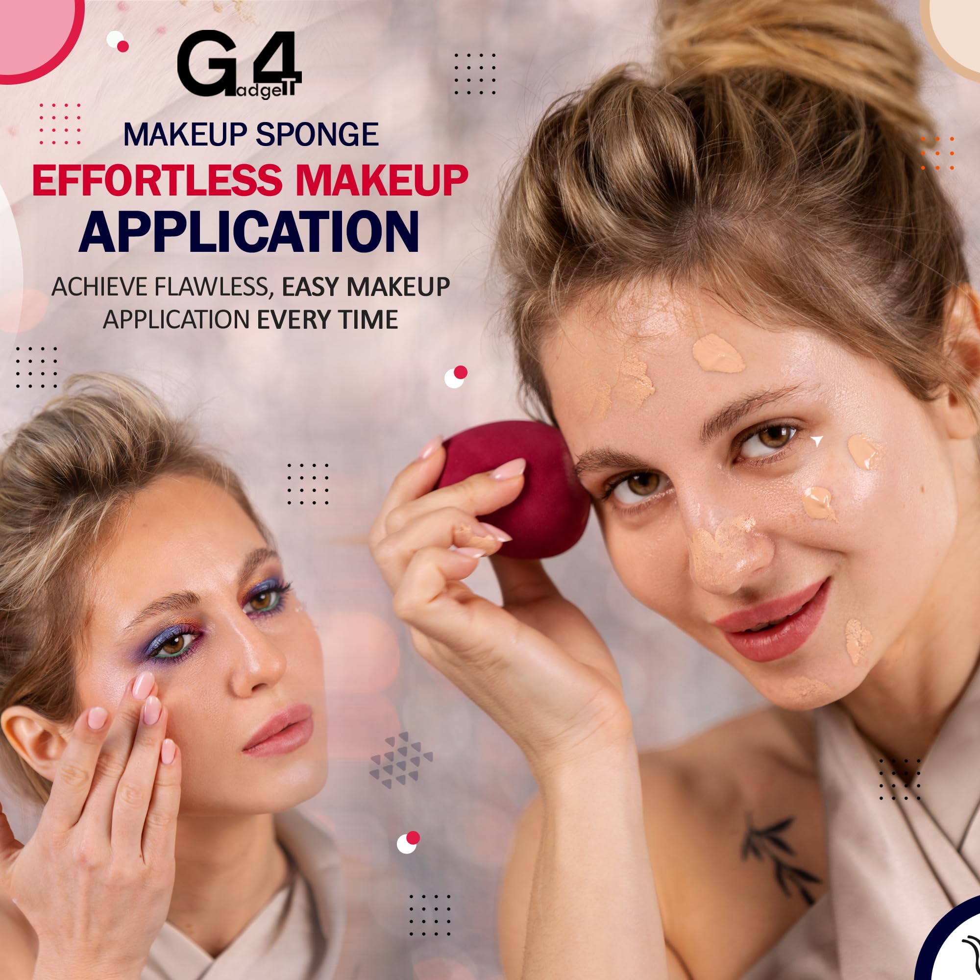 G4GADGET 12 PCS Multi-Coloured Makeup Sponges Set for Flawless Foundation Application 6