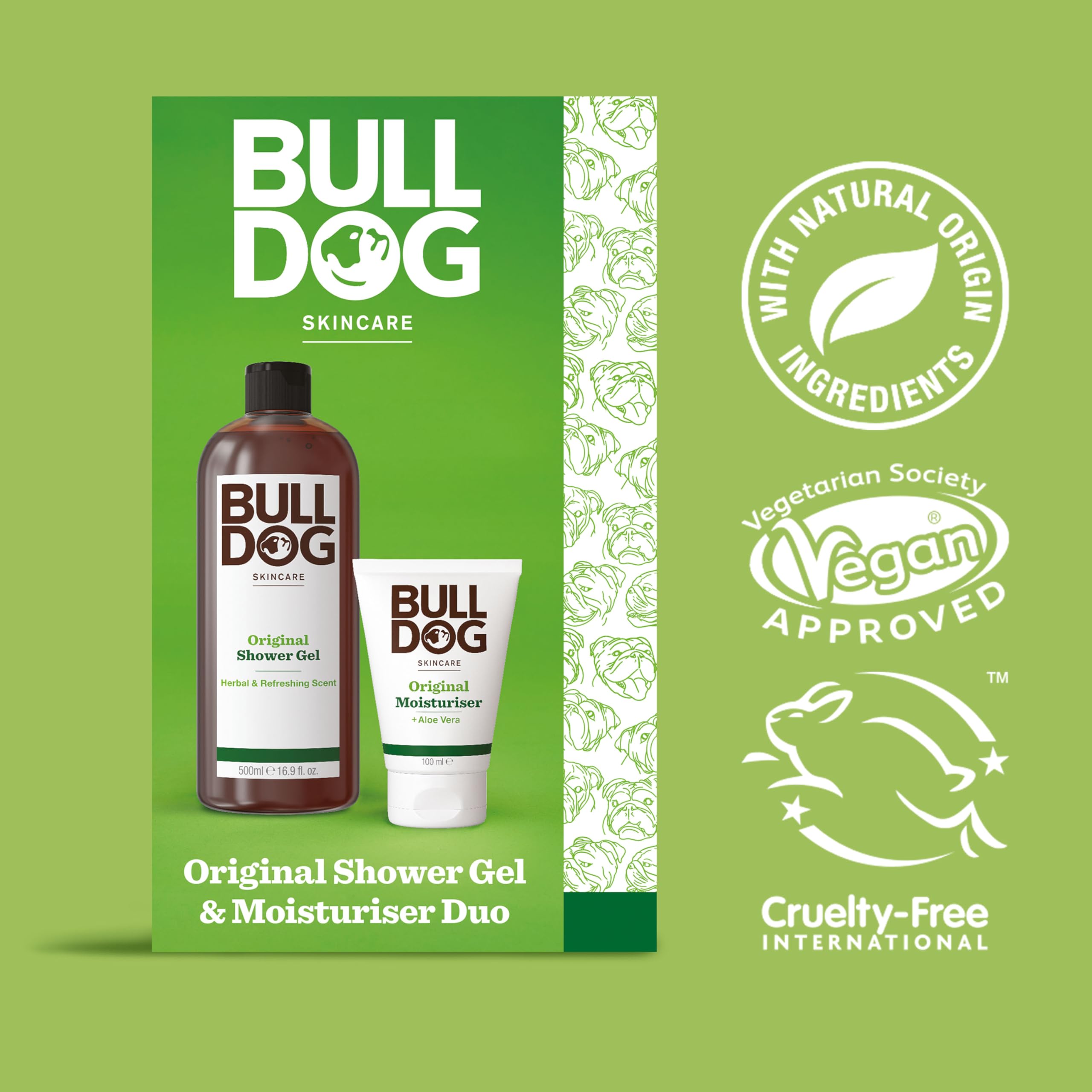 Bulldog Skincare Original Gift Set: Moisturiser (100ml) & Shower Gel (500ml) for Men 5