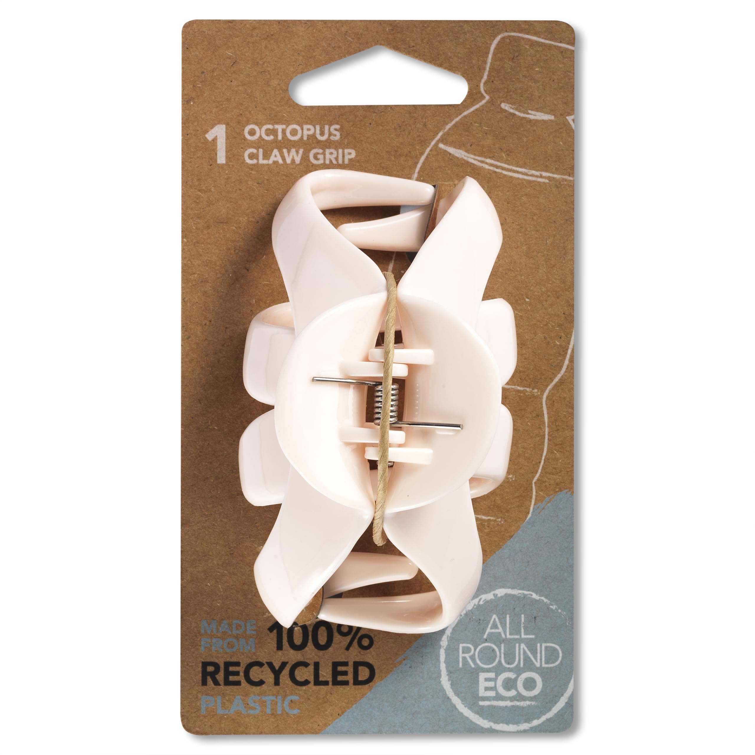 All Round Eco Octopus Claw Hair Grip in Pink - Made from 100% Recycled Plastic
