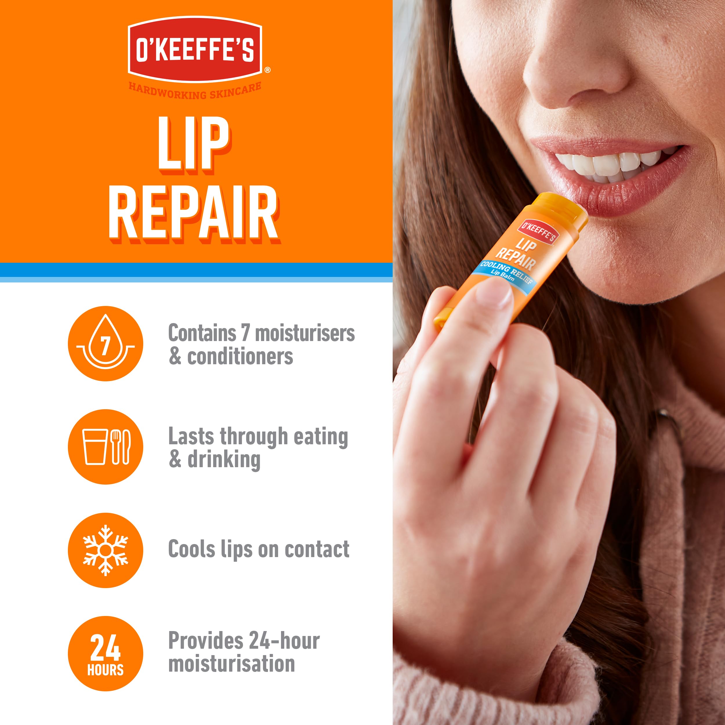 O'Keeffe's Lip Repair Cooling Relief Stick for Extremely Dry, Cracked Lips 4.2g 5