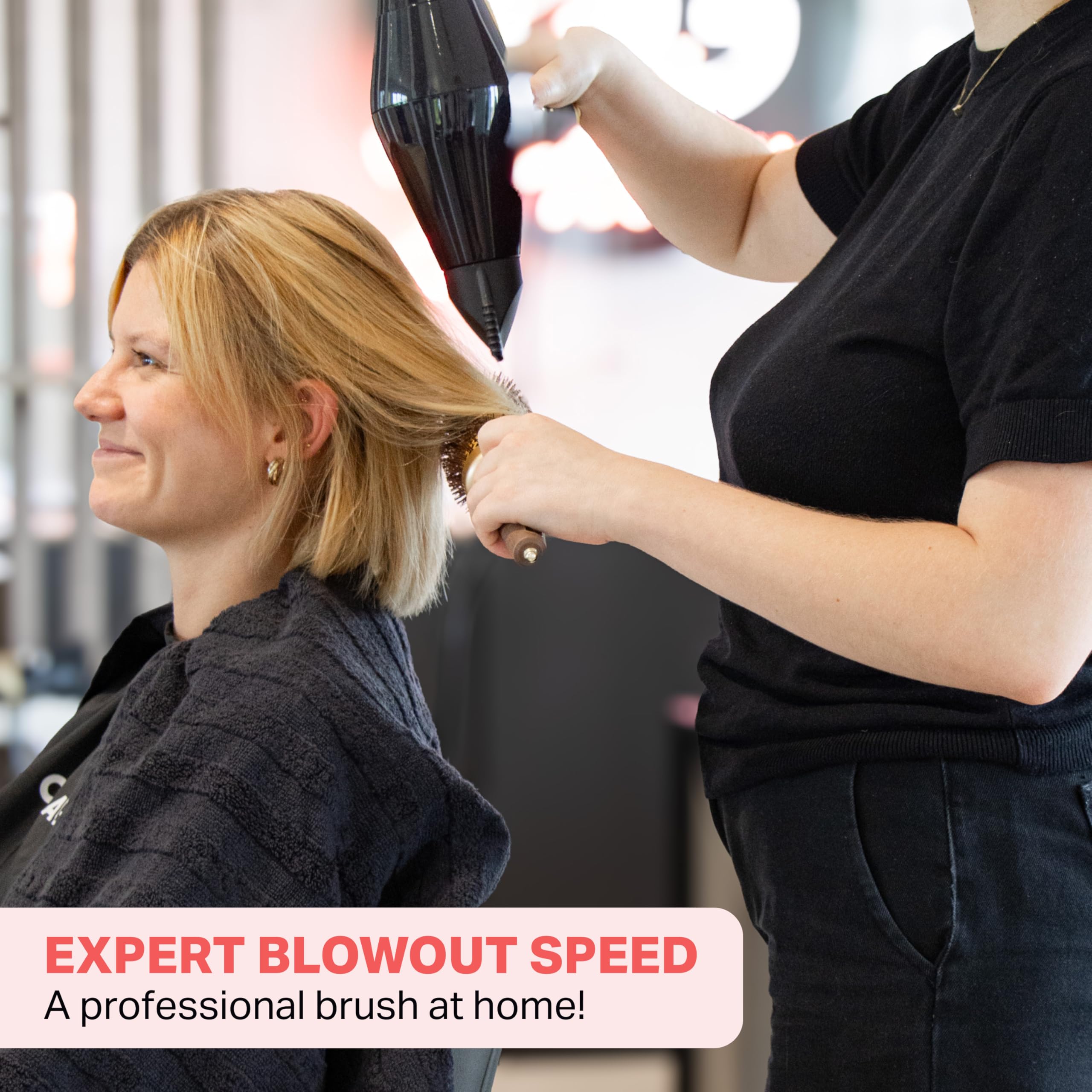 Olivia Garden Expert Blowout Speed Ceramic Coated Round Brush - Extra Long Barrel for Faster Blowouts 8