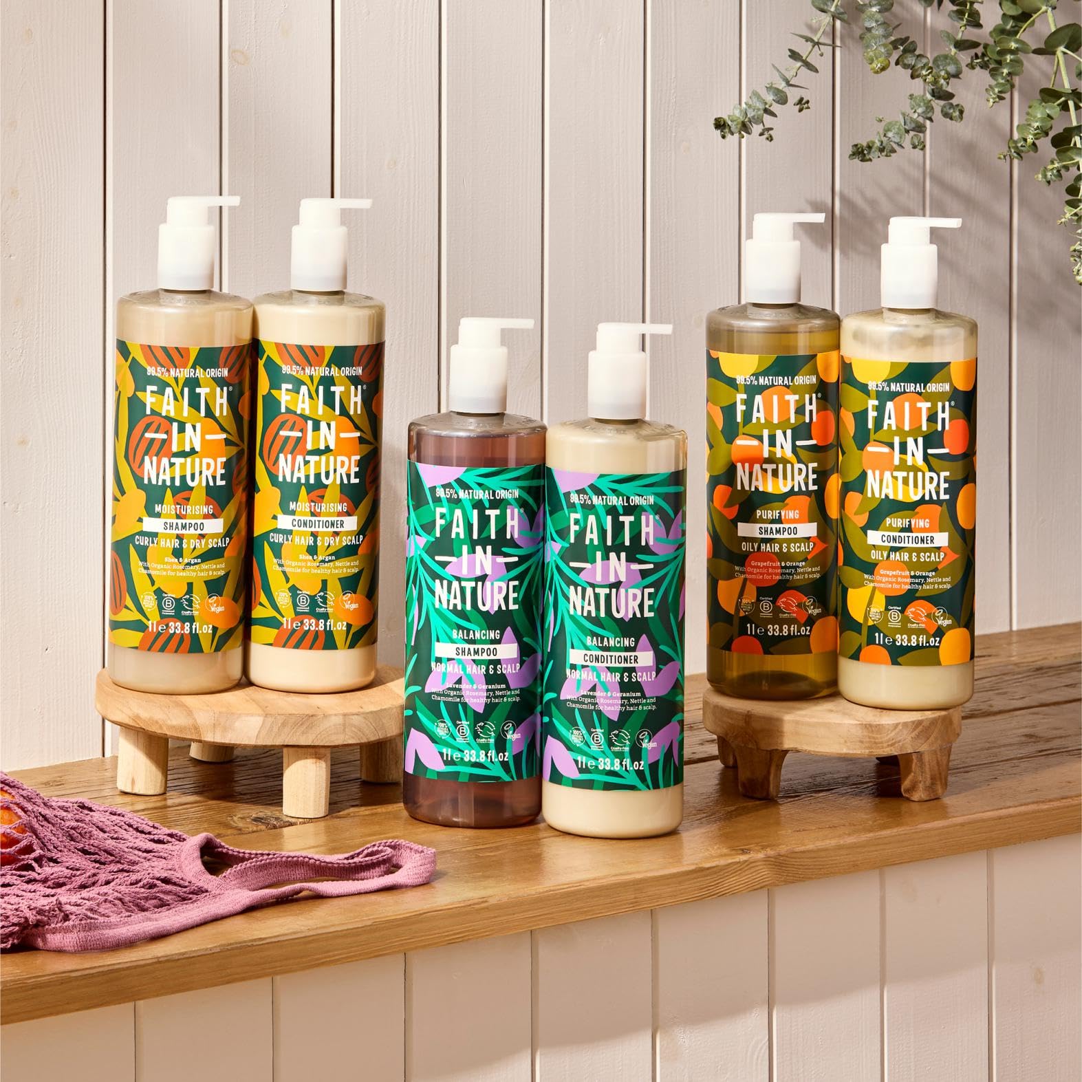 Faith In Nature 1L Natürlicher Shea- &amp; Argan-Conditioner, Feuchtigkeitsspendend für lockiges Haar und trockene Kopfhaut, Vegan &amp; Tierversuchsfrei, Ohne SLS, Silikone oder Parabene, Familiengröße 8