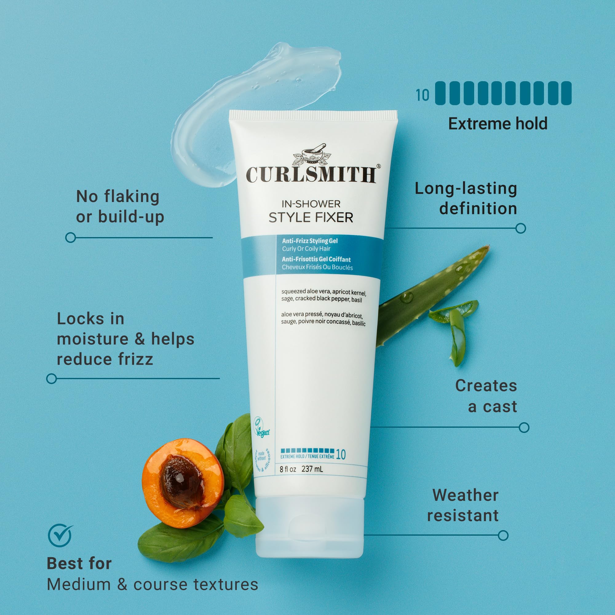 CURLSMITH In-Shower Style Fixer - Vegan Extreme Hold Styling Gel 4