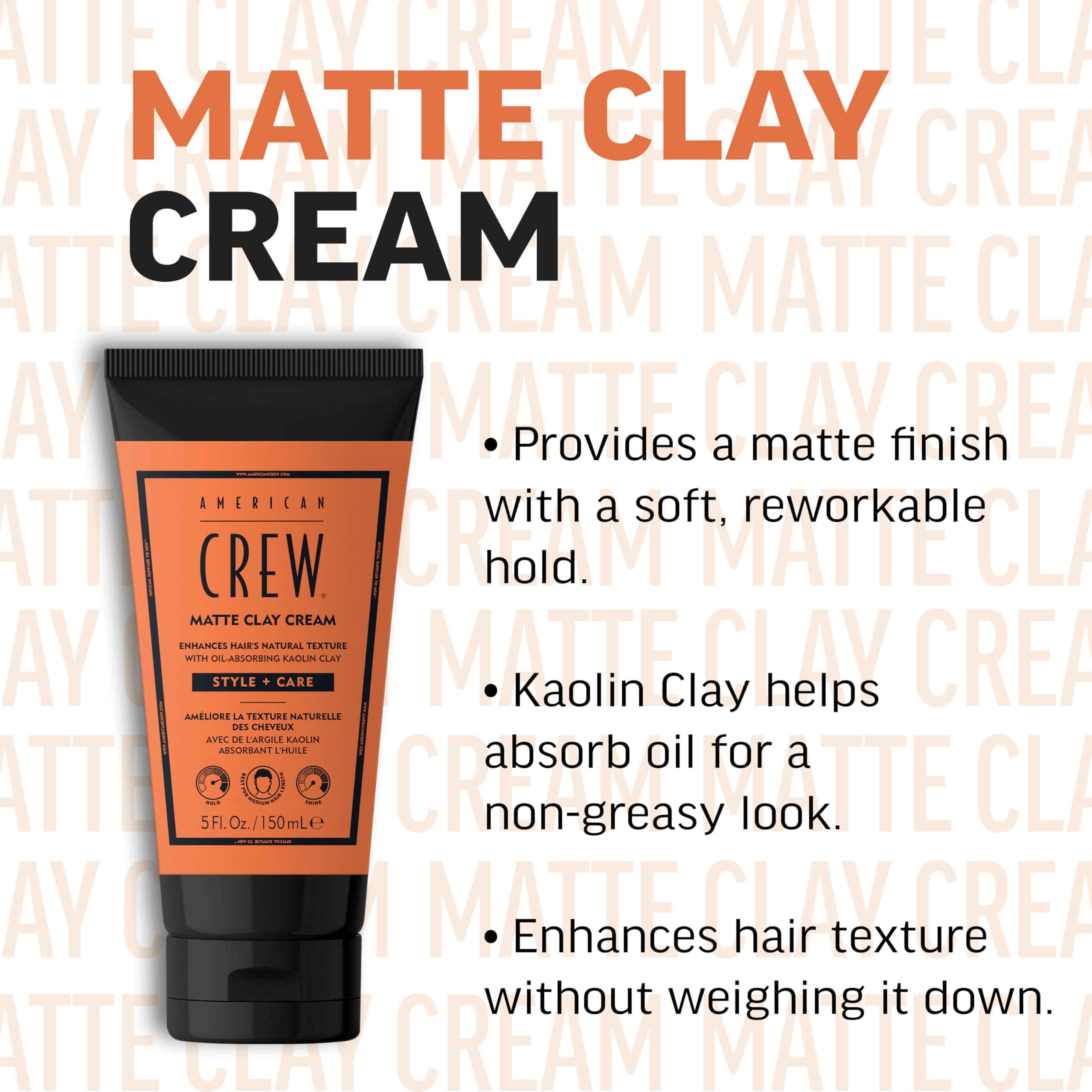 American Crew Matte Clay Cream - Hybrid Hair Styling Clay Gel for Men 4