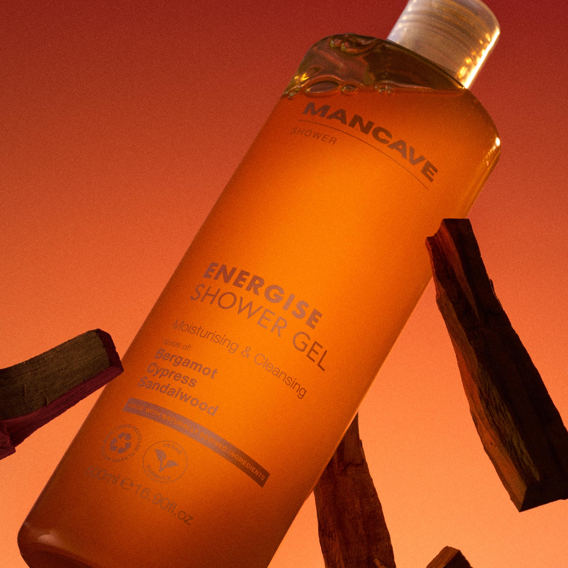 ManCave Energise Shower Gel for Men with Bergamot, Musk, and Sandalwood 4