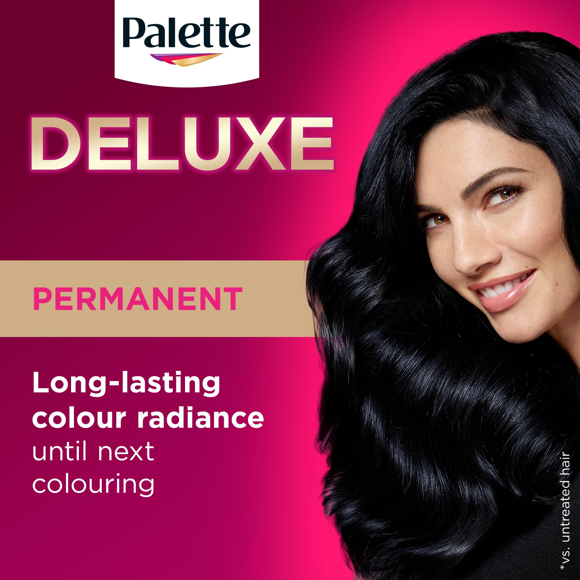 Palette Deluxe Creme Colouration 1-1 Blue Black Permanent Hair Dye with Moisture Treatment