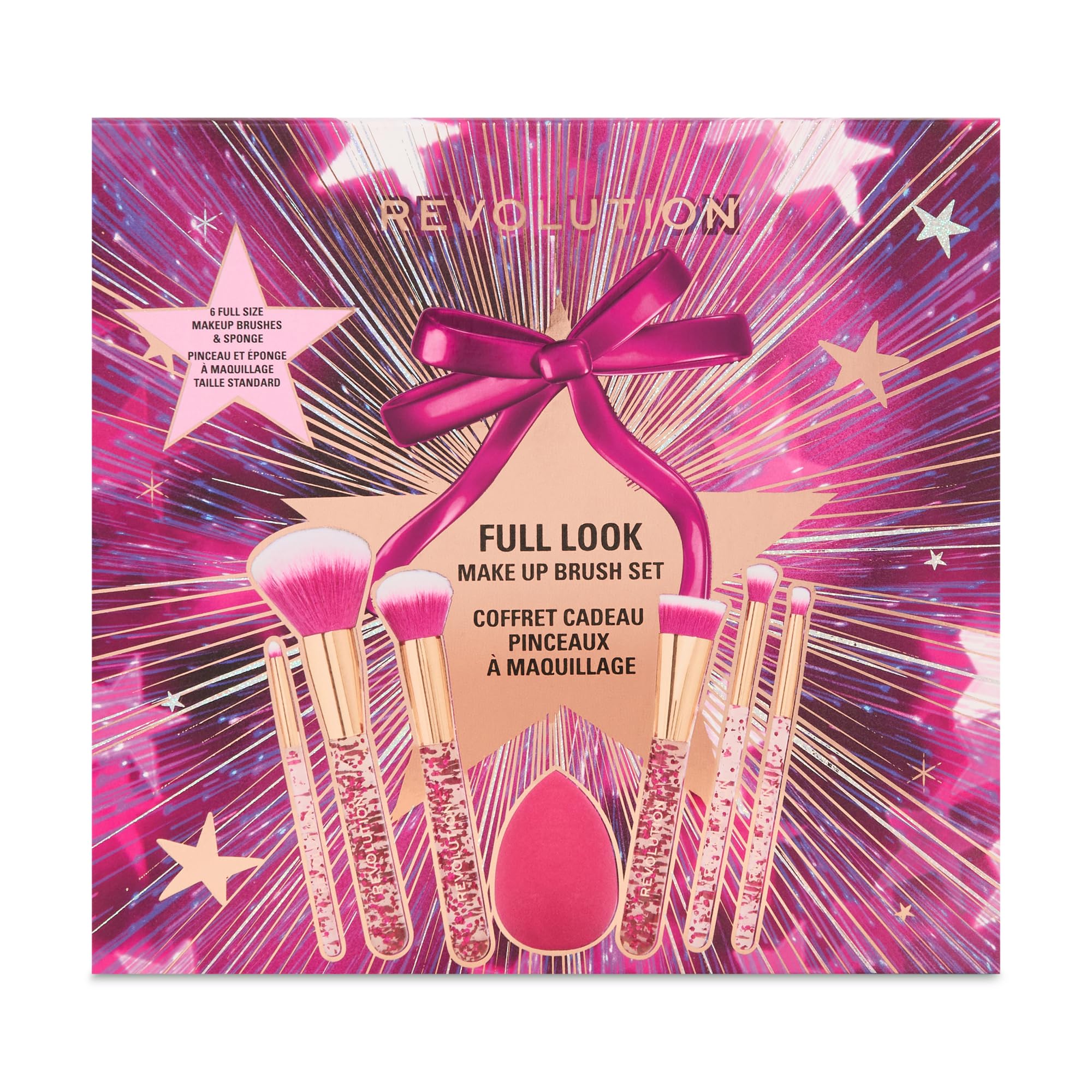 Revolution Full Look 7-Piece Makeup Brush Gift Set with Blending Sponge 3