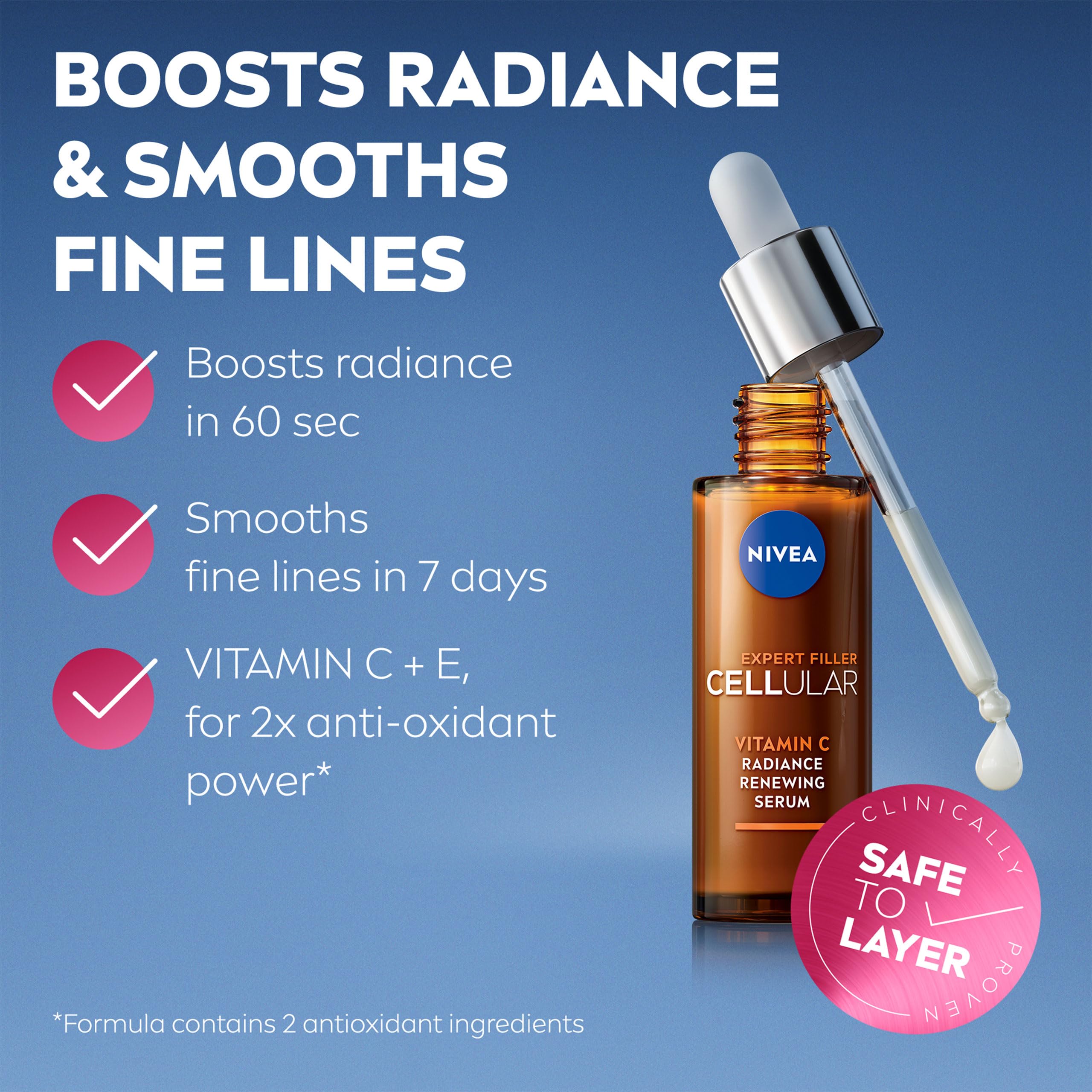 NIVEA Cellular Expert Filler Vitamin C Radiance Renewing Serum (30ml) for Anti-Aging