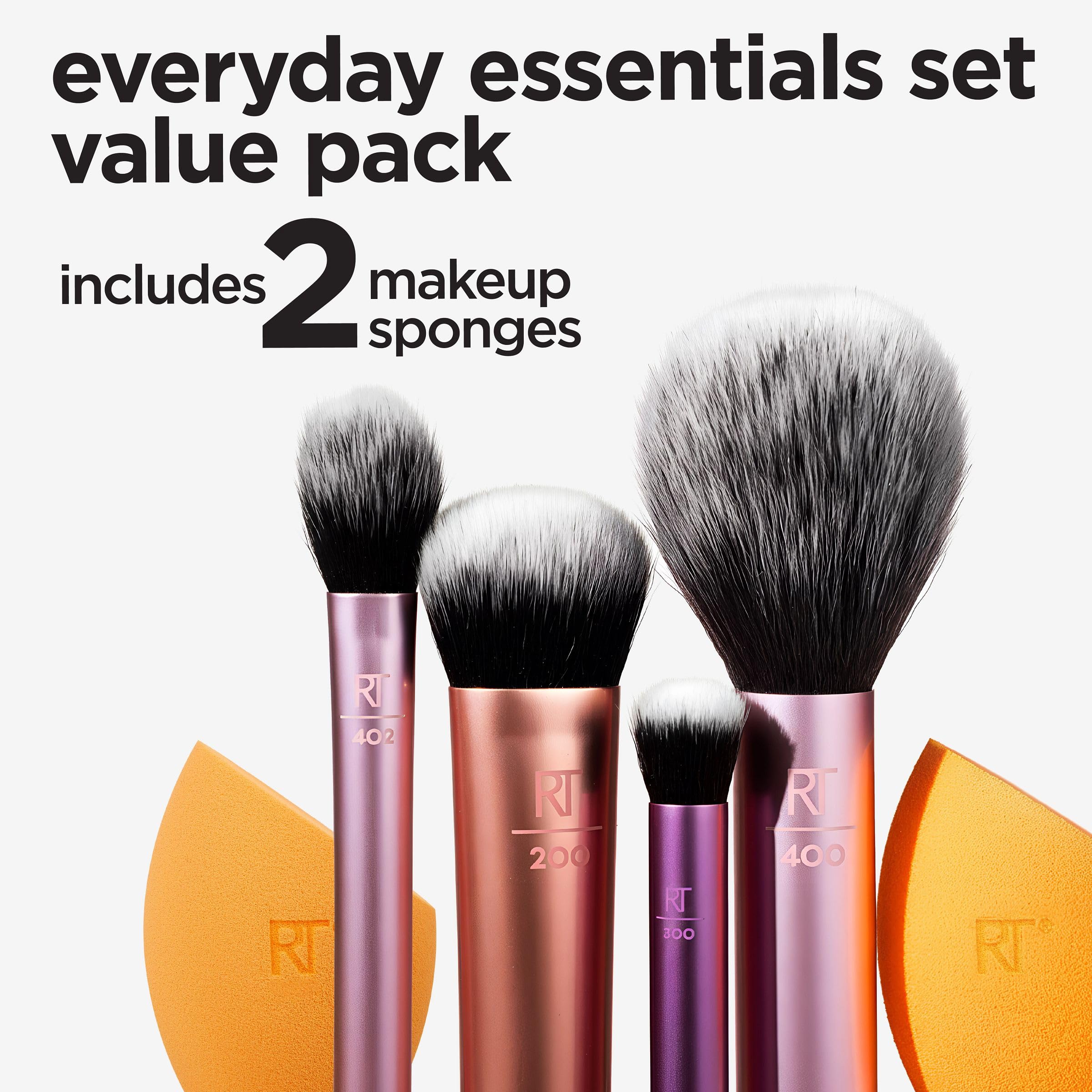 Real Techniques Everyday Essentials + Make-up-Schwamm-Set, 4 Make-up-Pinsel 3