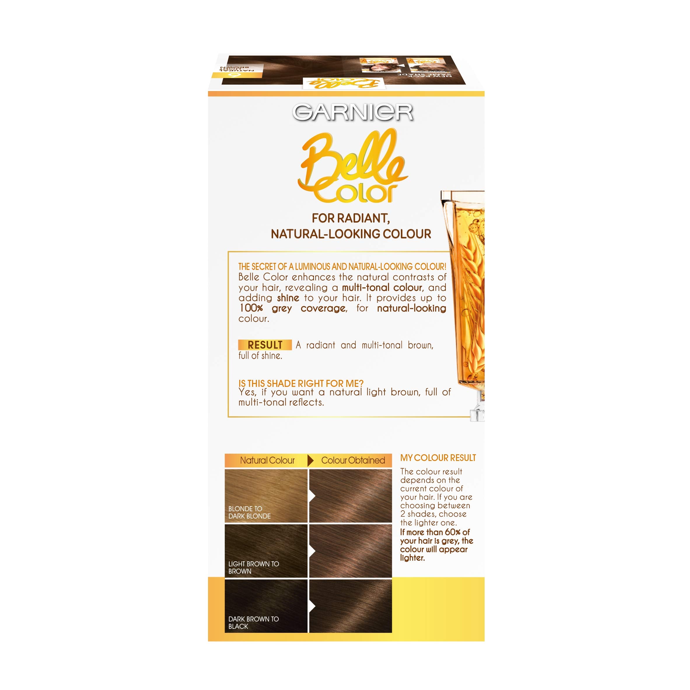 Garnier Belle Color Permanent Brown Hair Dye for Natural Looking Colour & Grey Coverage 3