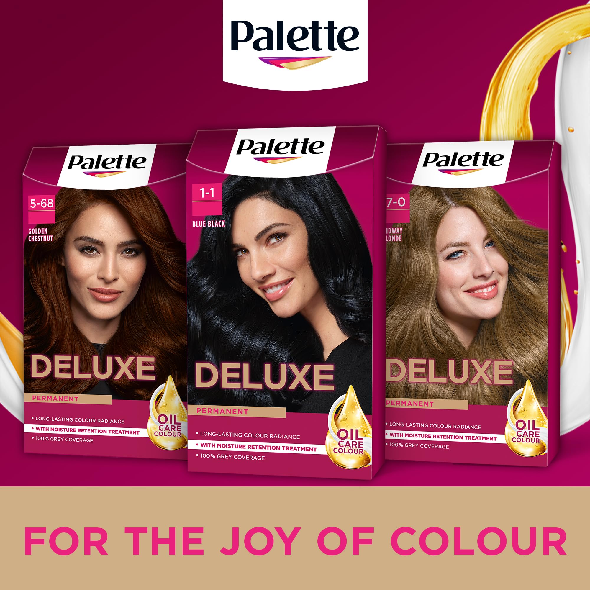 Palette Deluxe Creme Colouration 1-1 Blue Black Permanent Hair Dye with Moisture Treatment 8