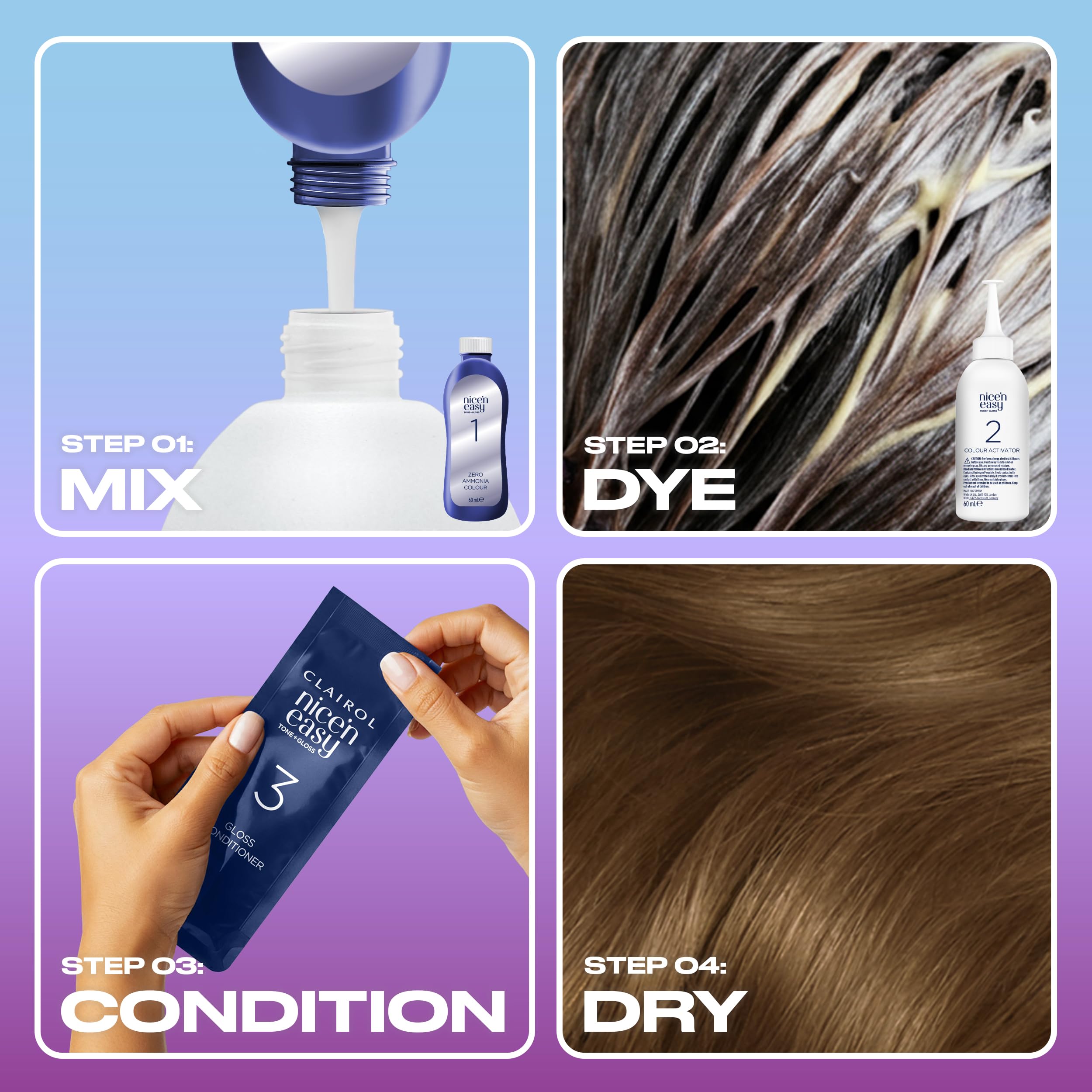 Clairol Nice'n Easy Tone+Gloss Semi-permanente Haarfarbe – 637/76 Hellgoldbraun 5