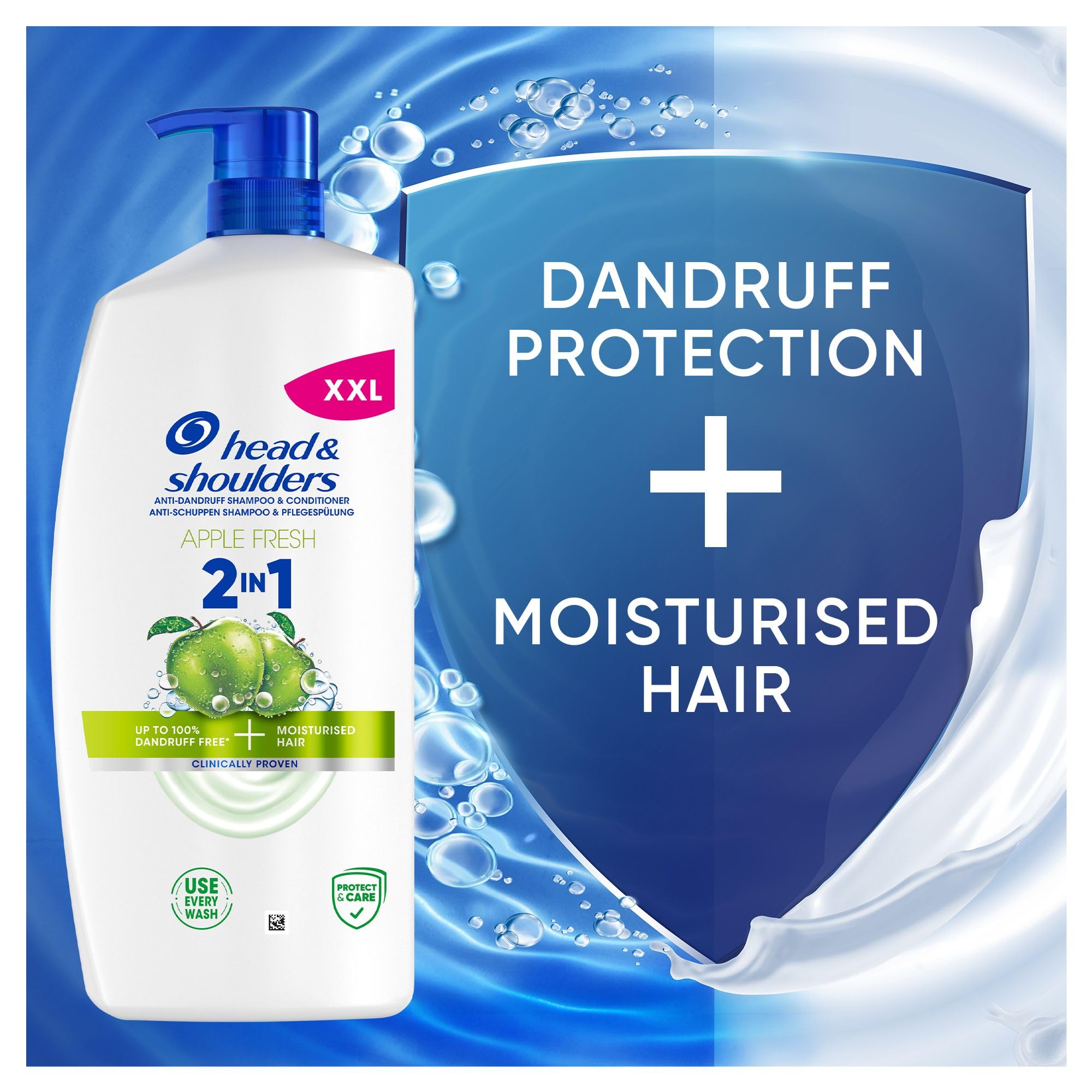 Head &amp; Shoulders Apple Fresh 2in1 Anti-Schuppen-Shampoo, 800 ml Pumpspender, bis zu