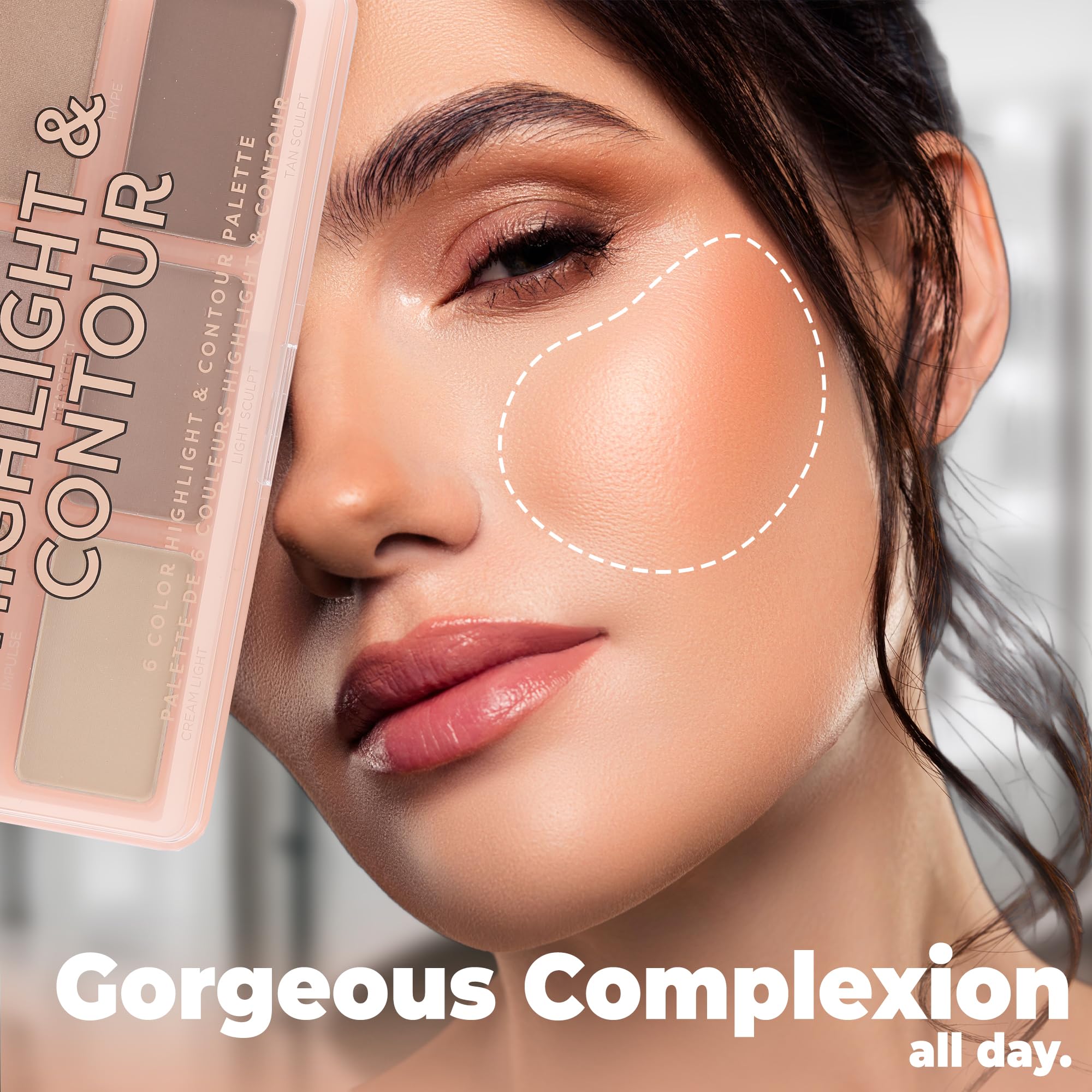 Profusion Cosmetics Mini Artistry Highlight & Contour Palette I - Light Medium 3