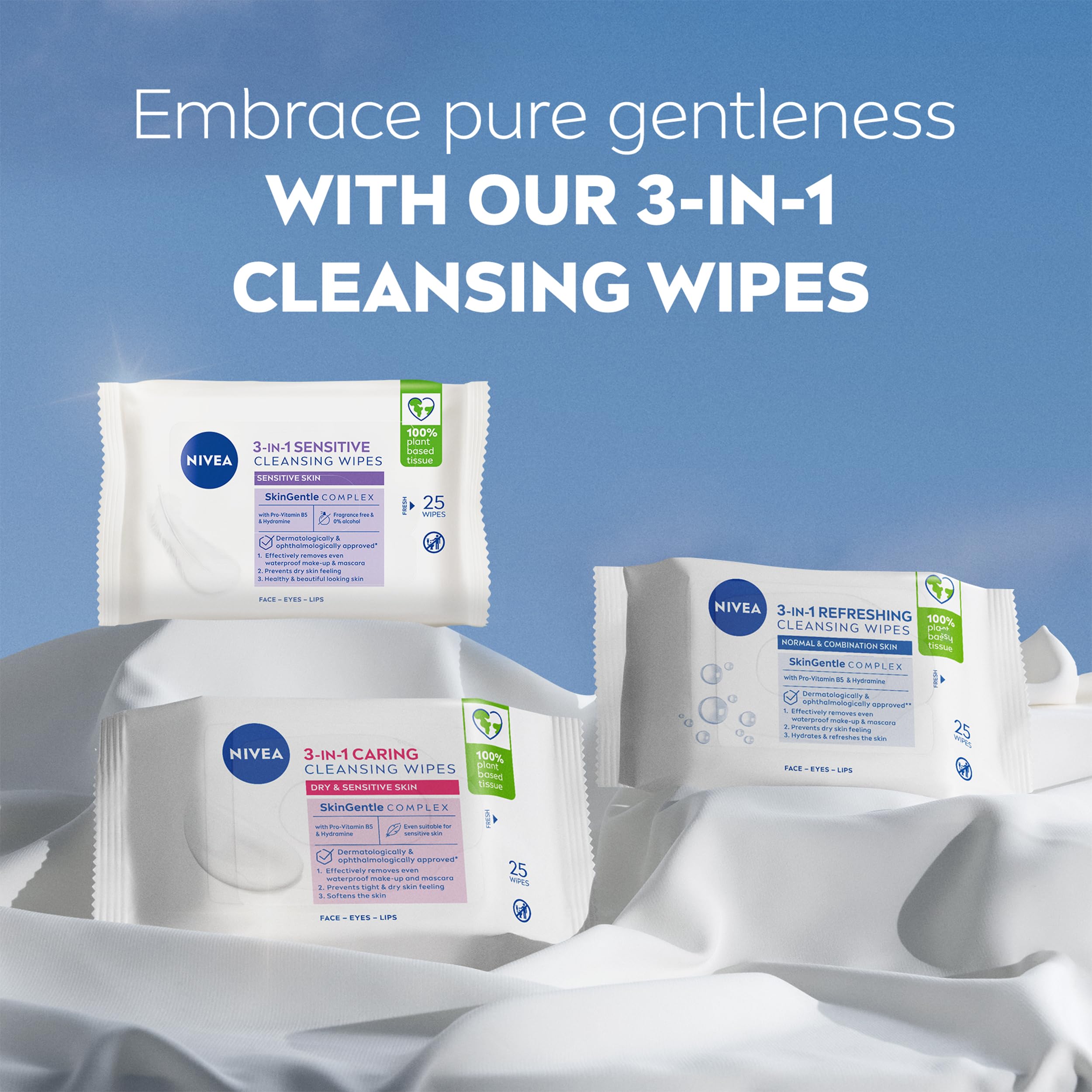 NIVEA 3in1 Sensitive Cleansing Wipes with Pro-Vitamin B5, 25 Sheets 8