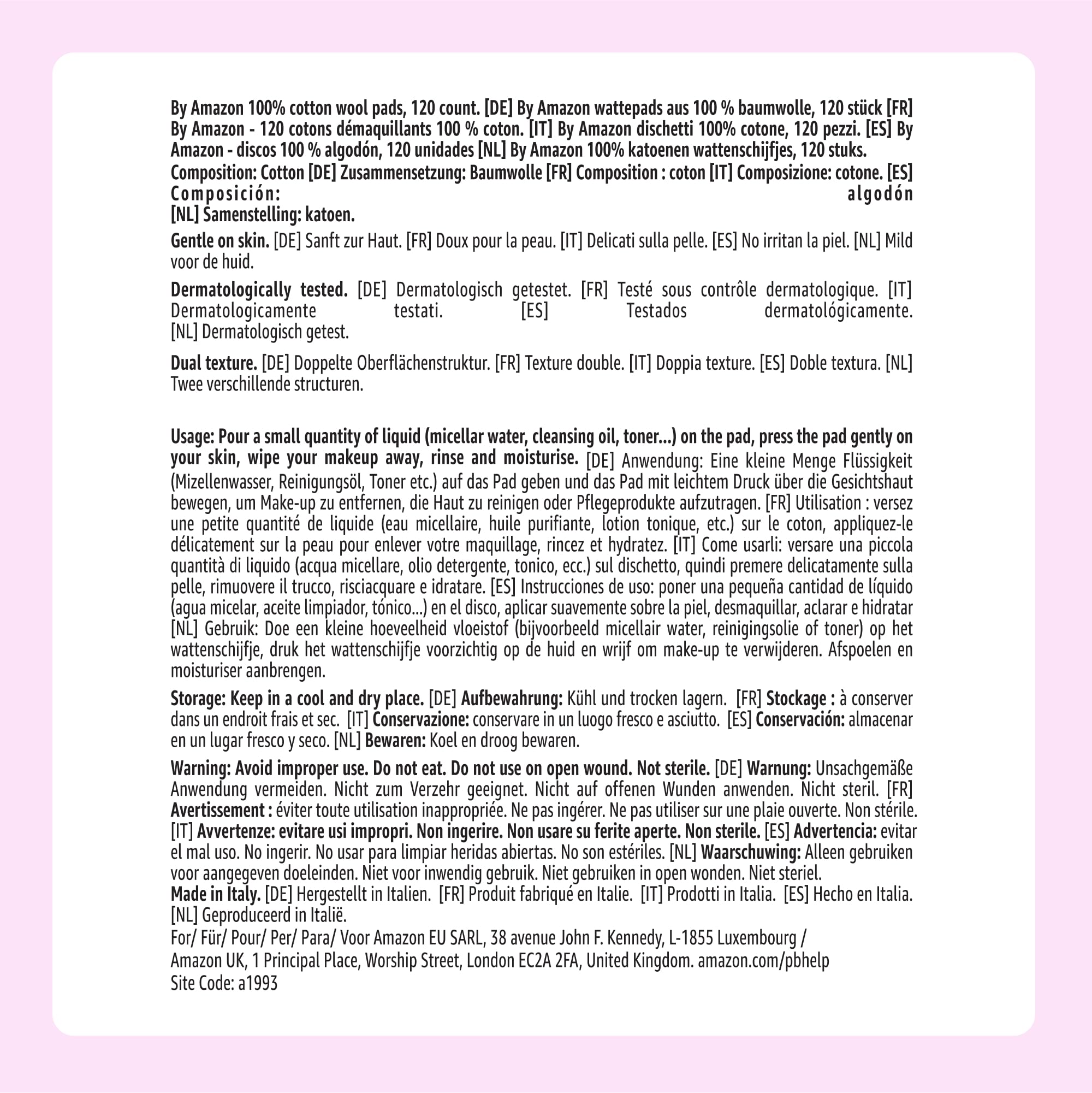 by Amazon 100% Cotton Dual Texture Wool Pads - 120 Count for Gentle Makeup Removal 4