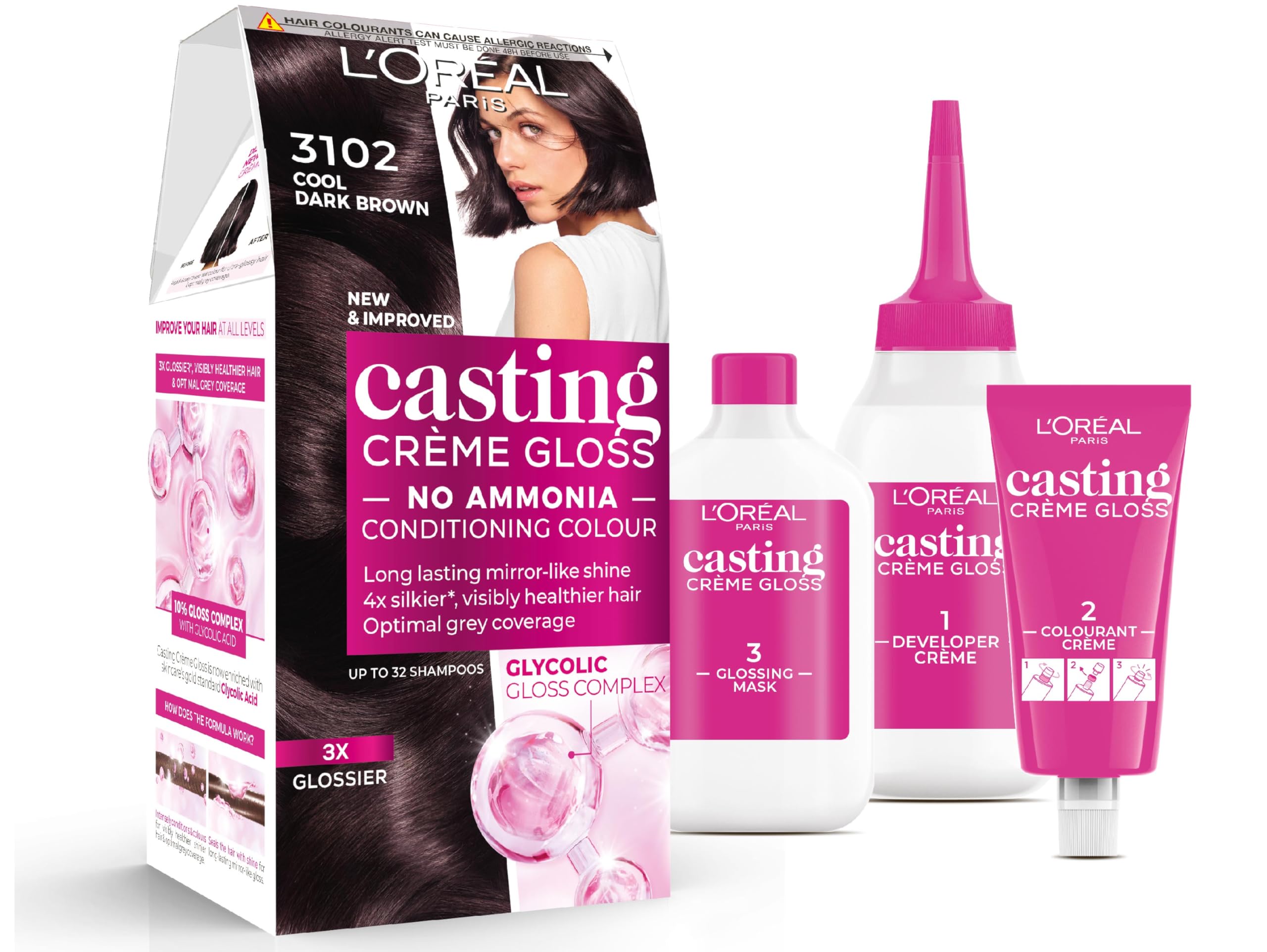 L'Oréal Paris Casting Crème Gloss Semi-Permanent Hair Dye - Cool Dark Brown 3102