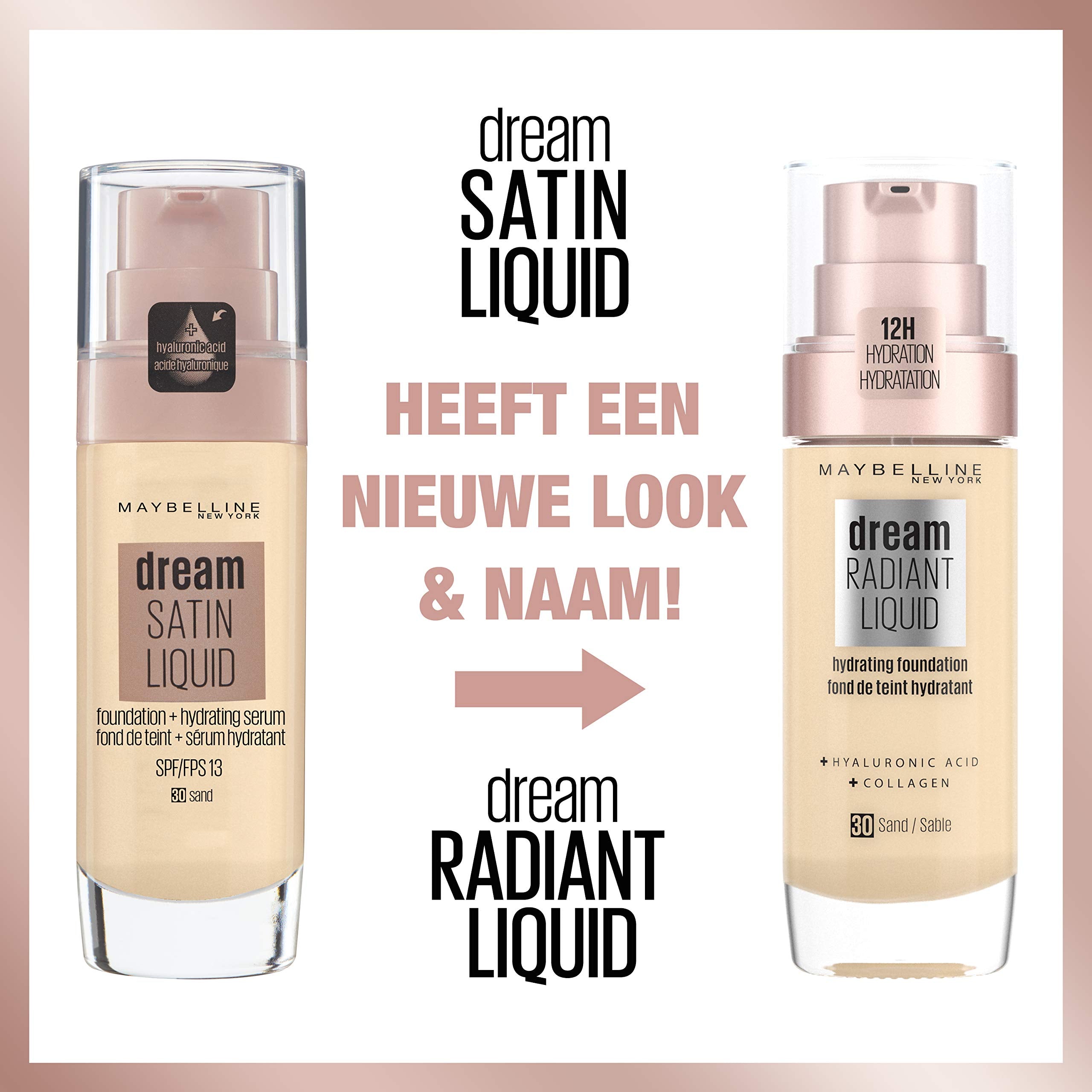 Maybelline Dream Radiant Liquid Hydrating Foundation with Hyaluronic Acid & Collagen - 30 Sand
