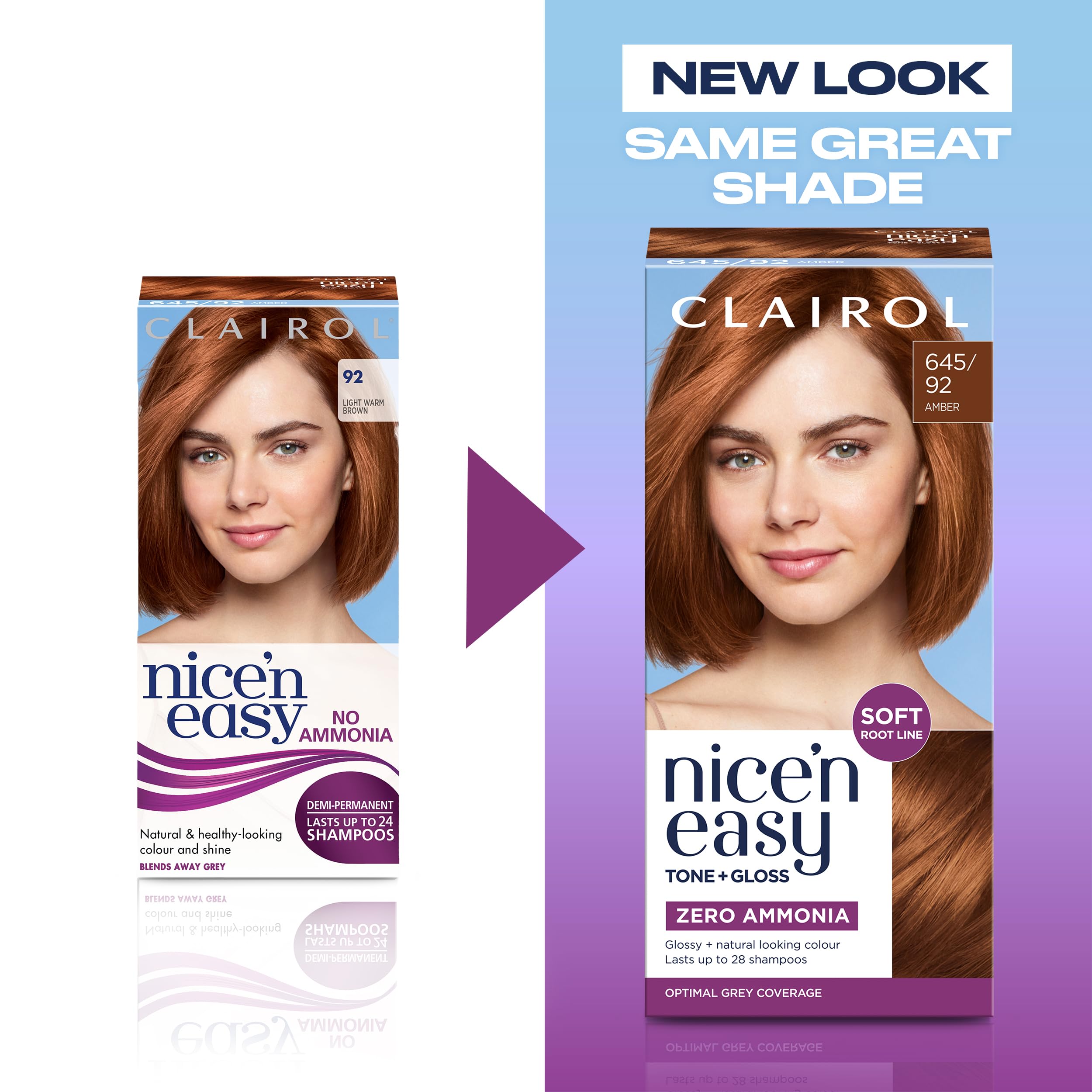 Clairol Nice'n Easy Tone+Gloss Semi-Permanente Haarfarbe - 645/92 Amber