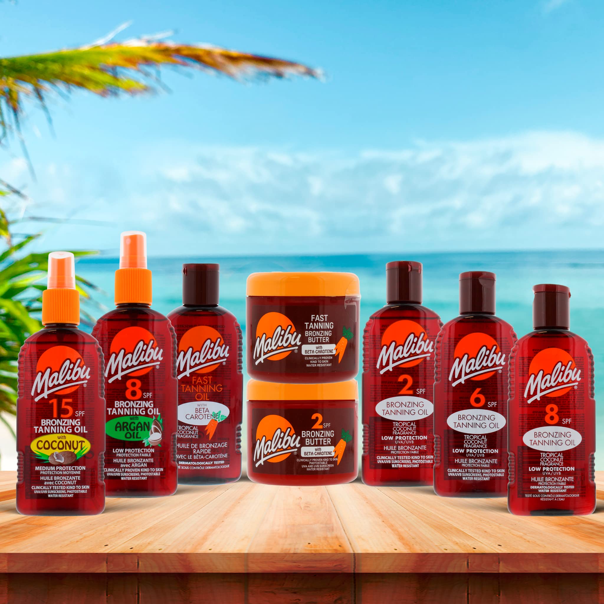Malibu Sun SPF 8 Bronzing Tanning Oil with Coconut Scent, Water Resistant 3