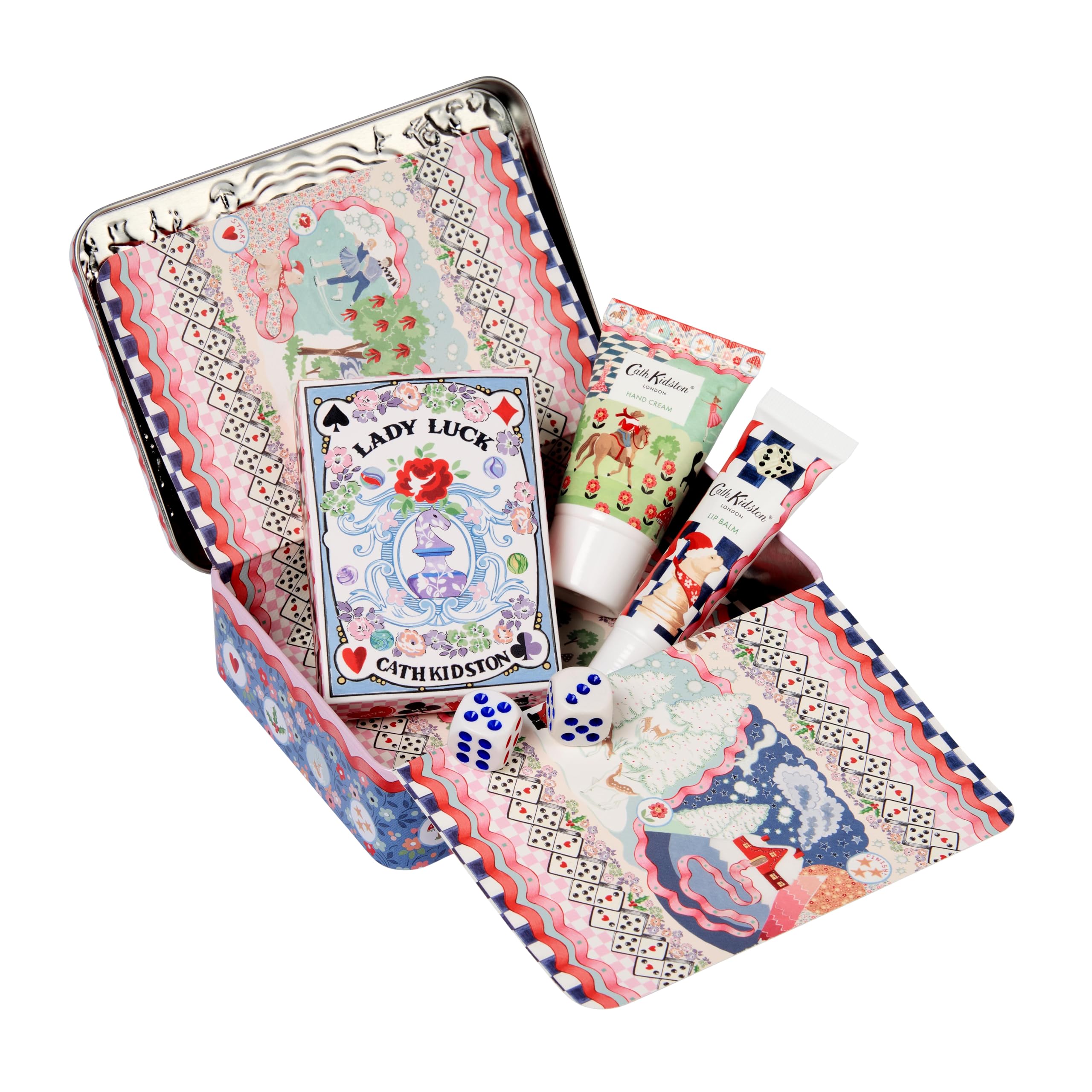 Cath Kidston Festive Gift Set: Shea Butter Hand Cream, Eggnog Lip Balm & Playing Cards 5