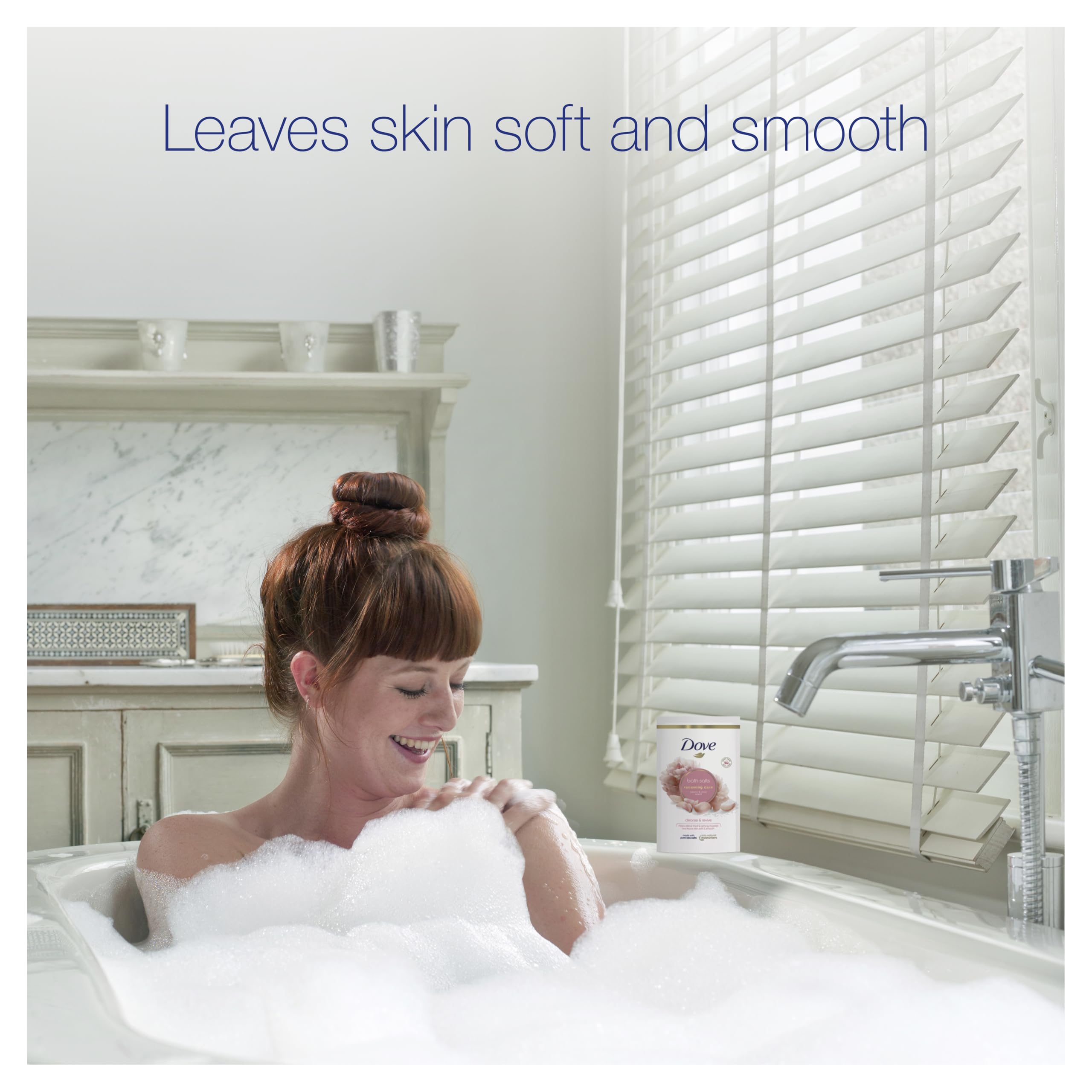 Dove Renewing Care Peony & Rose Bath Salts with Skin-Natural Moisturisers 3