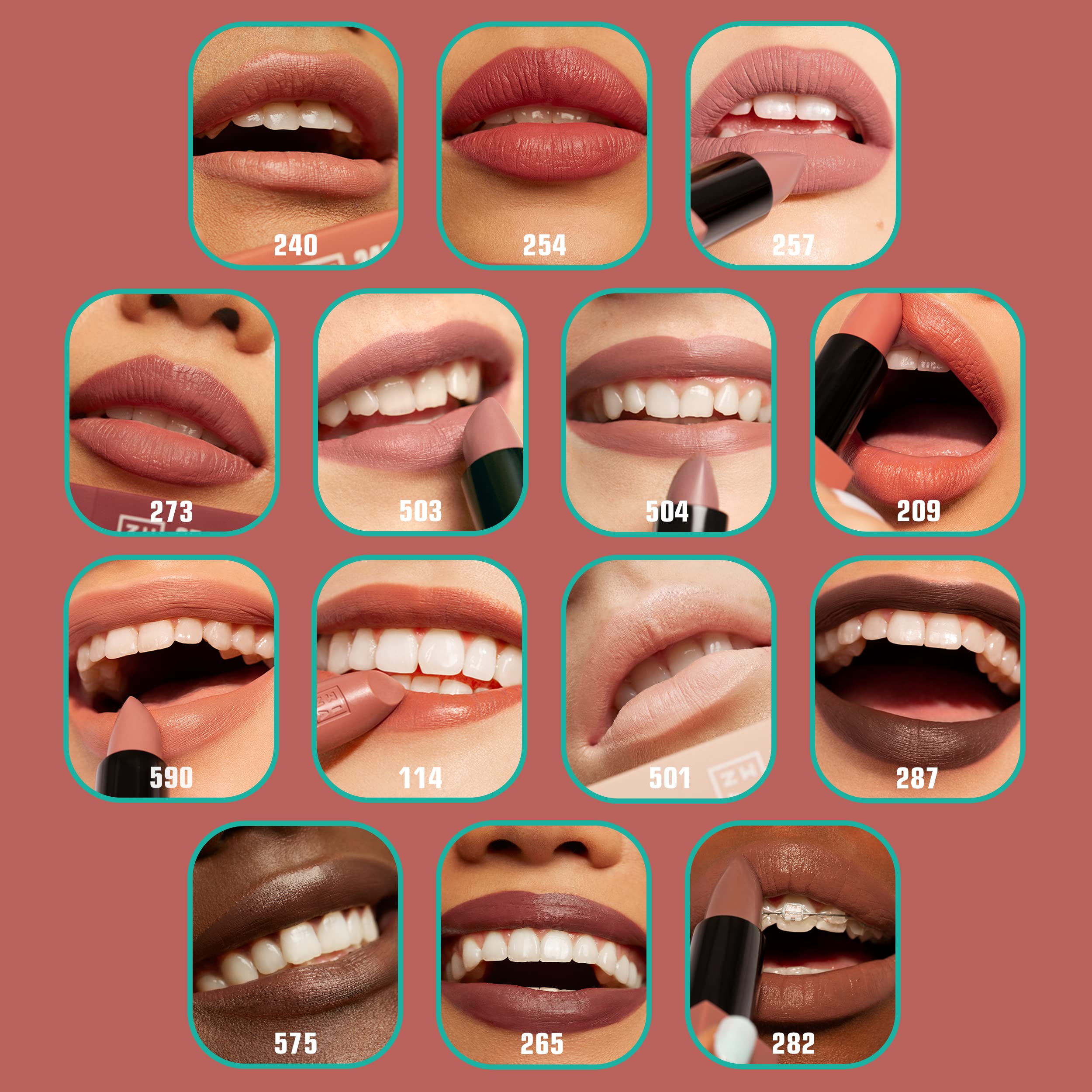 3INA MAKEUP Lippenstift 265 – Langanhaltende, matte, cremige Lippenfarbe mit Vitamin E und Sheabutter 4