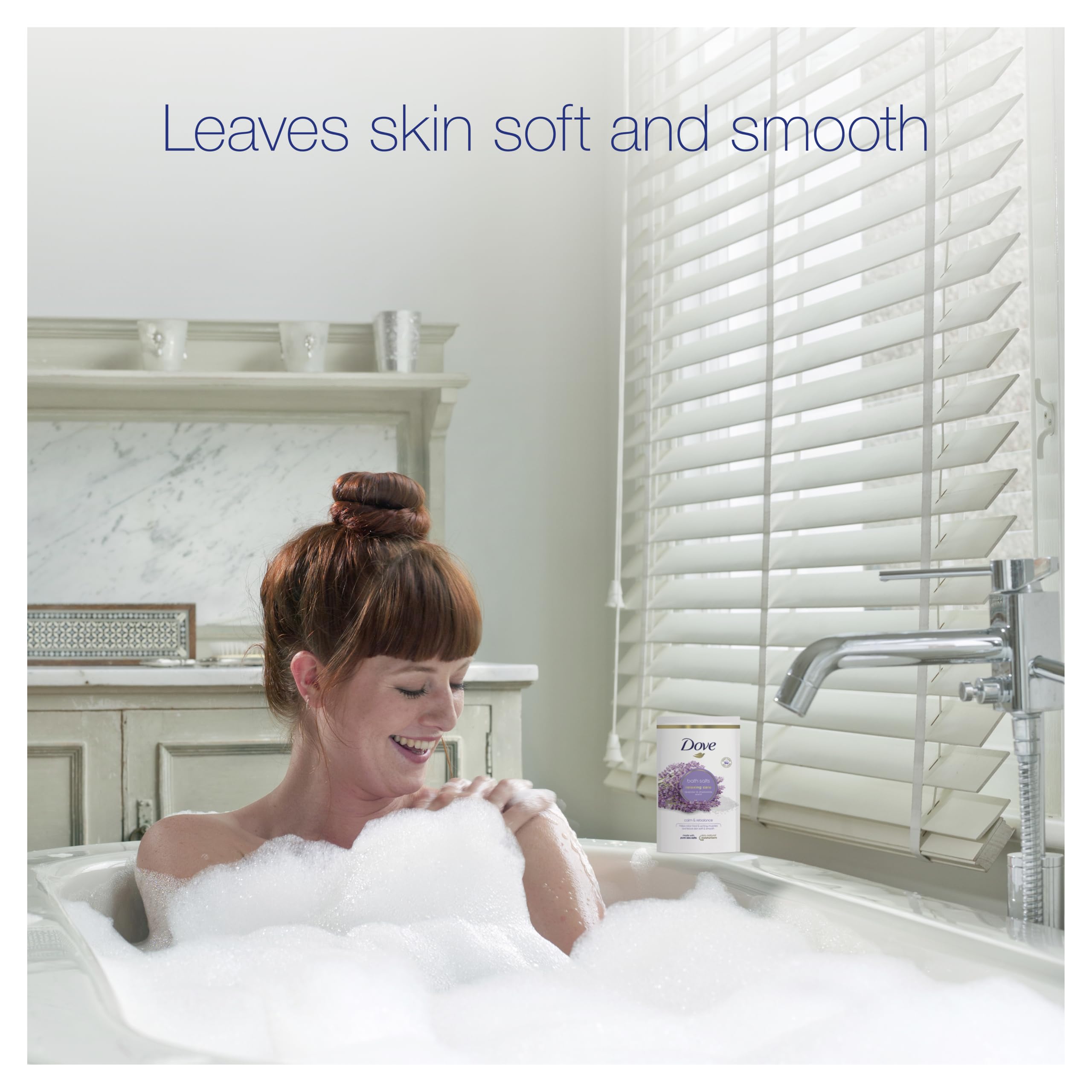 Dove Lavender & Chamomile Relaxing Care Bath Salt with Skin-Natural Moisturisers 5