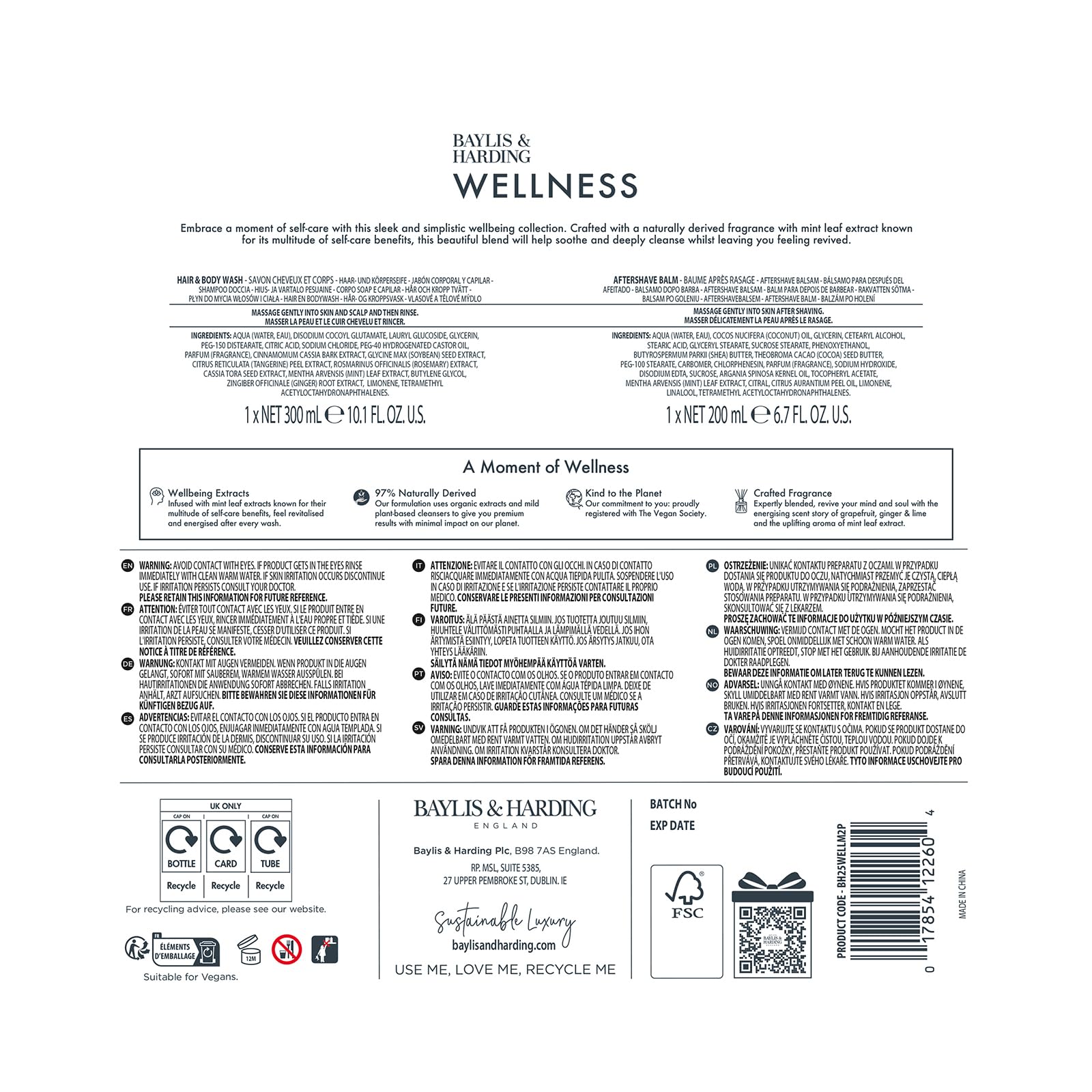 Baylis & Harding Wellness For Men Revived & Ready Gift Set - Vegan Friendly 7