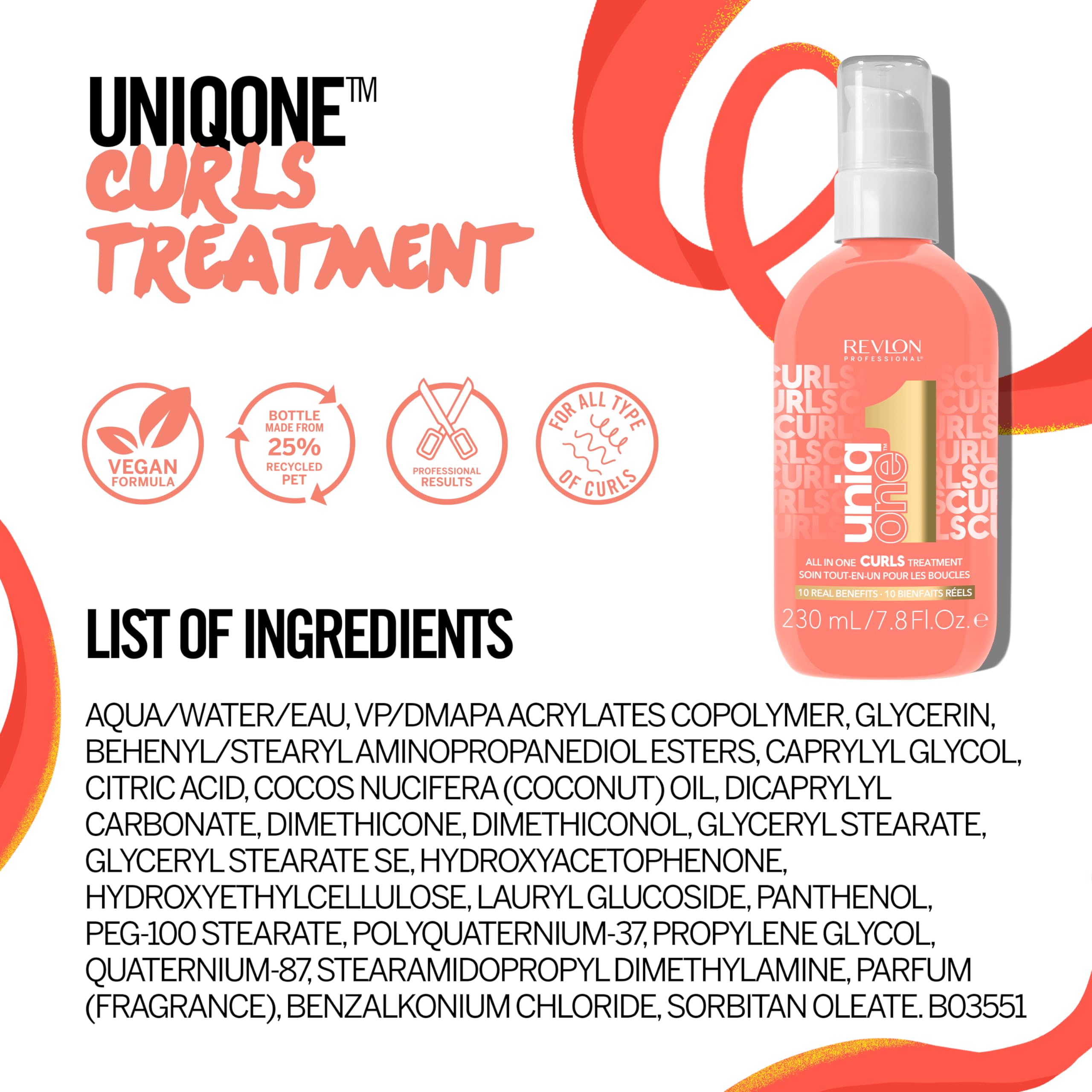 REVLON PROFESSIONAL Uniqone Curly Hair Leave-in Treatment - 10-in-1 Benefits 5