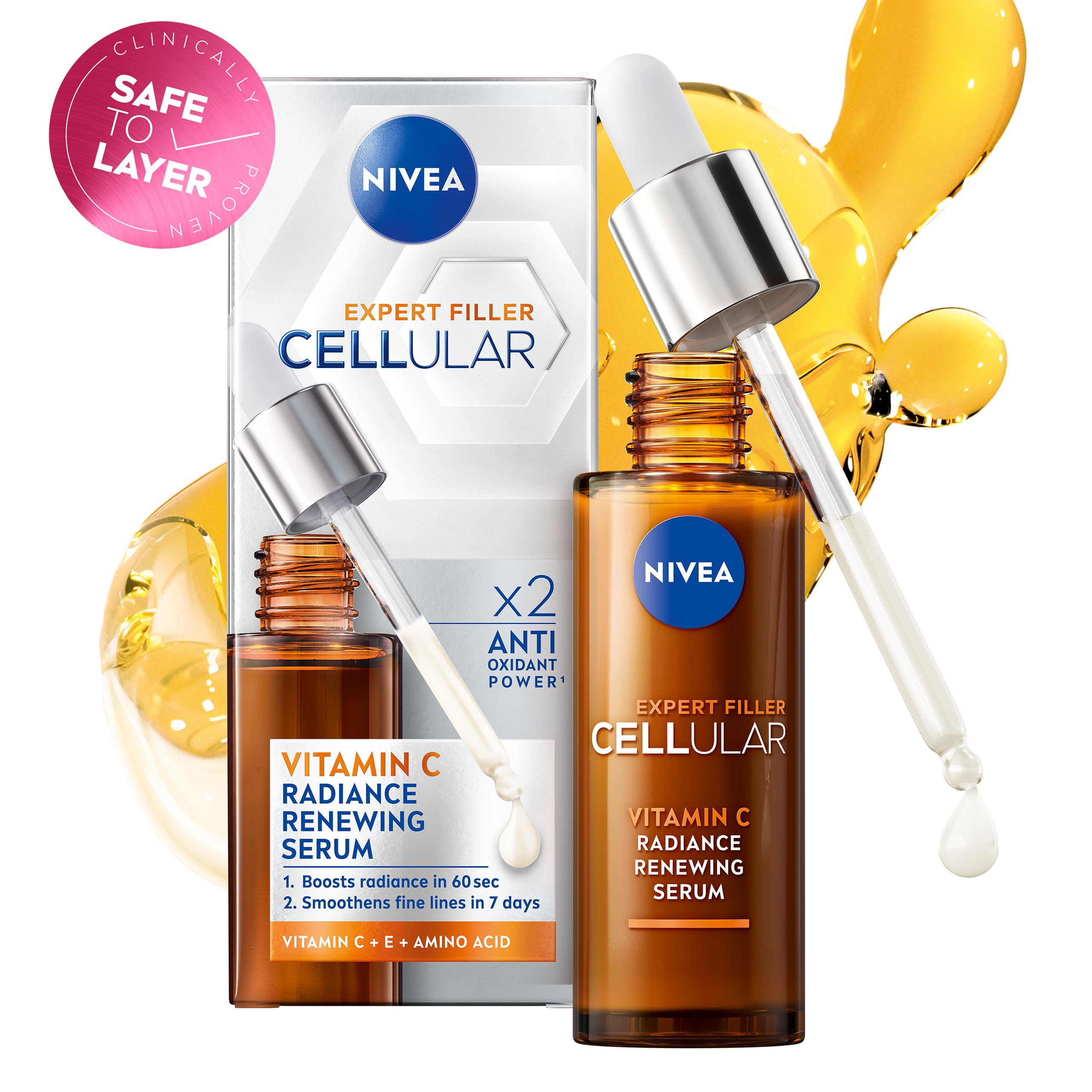 NIVEA Cellular Expert Filler Vitamin C Radiance Renewing Serum (30ml) for Anti-Aging 6