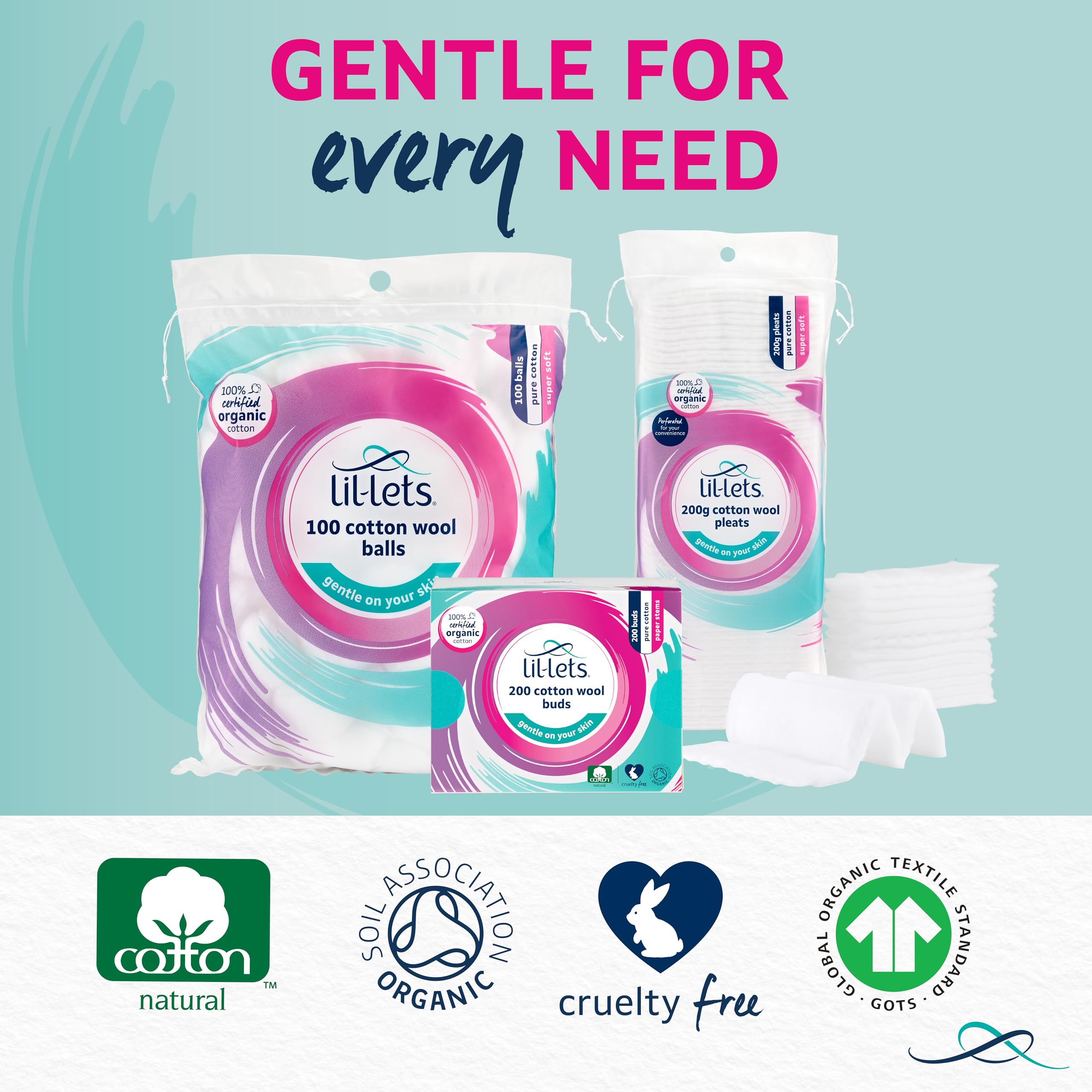 Lil-Lets Certified Organic Cotton Wool Pleats, 200g - 100% Pure, Soft & Absorbent 6