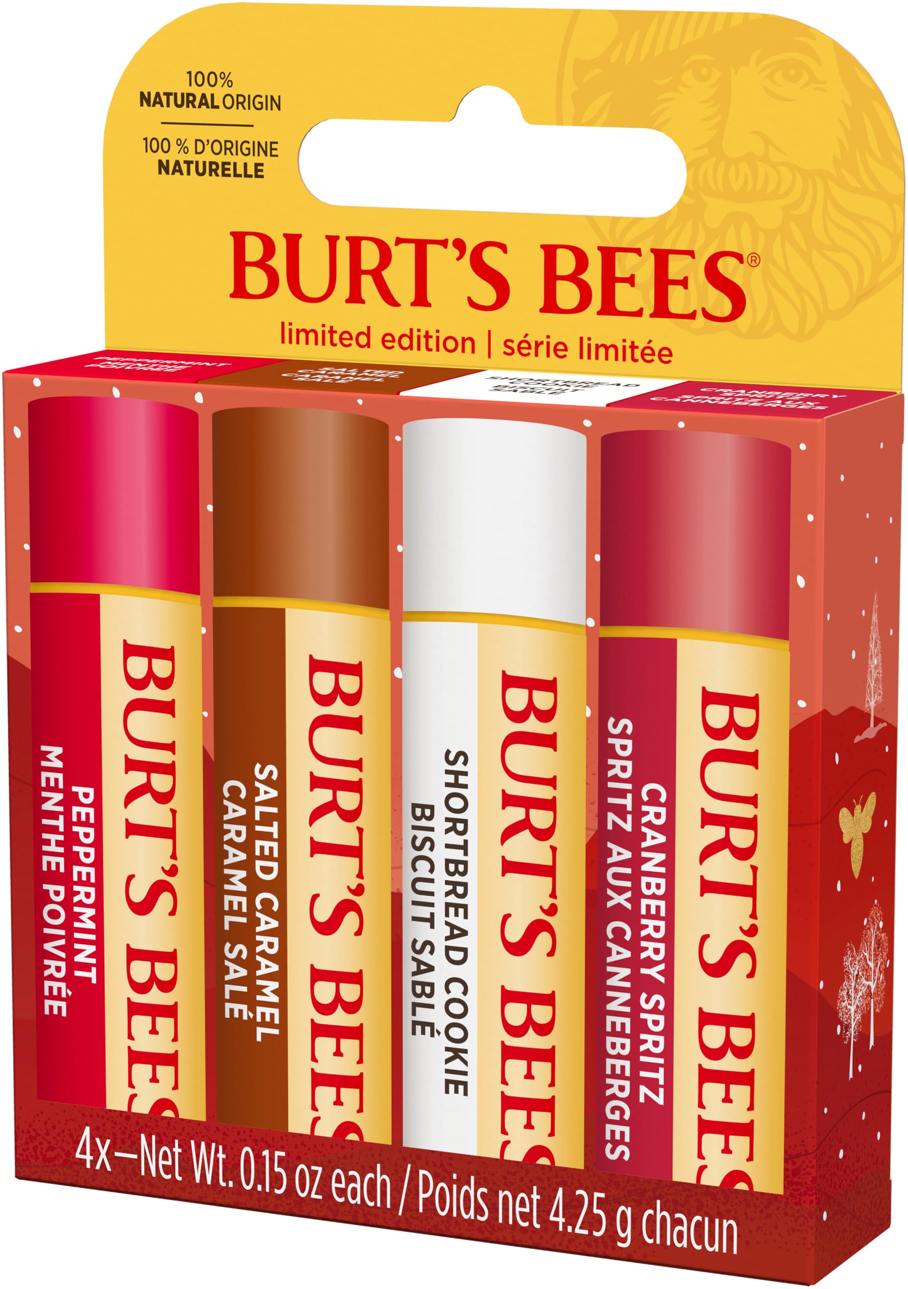 Burt's Bees Lippenbalsam-Geschenkset, Shortbread Cookie, Cranberry Spritz, Salted 8