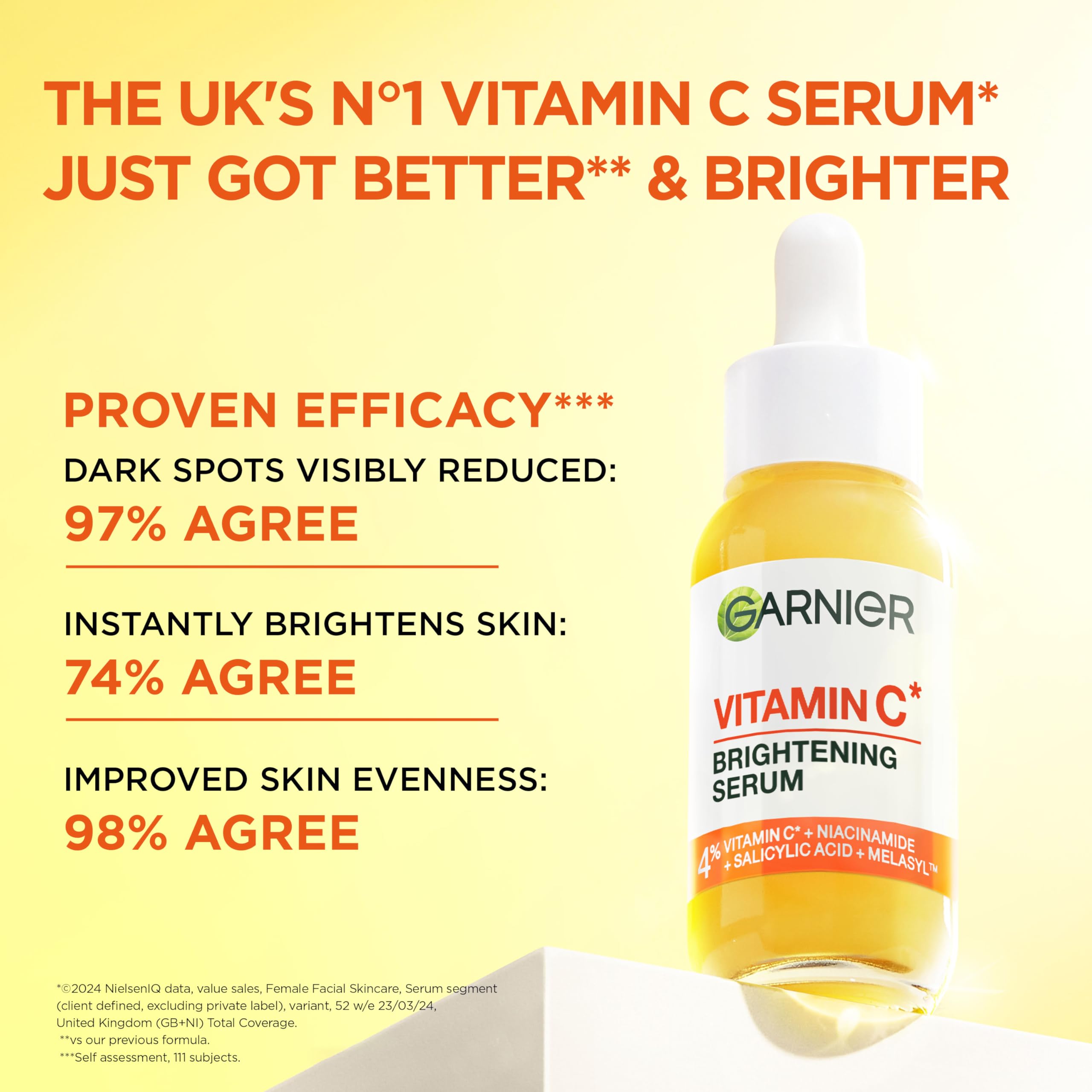 Garnier Vitamin C Brightening Serum for Face with Niacinamide & Salicylic Acid, 30ml 4