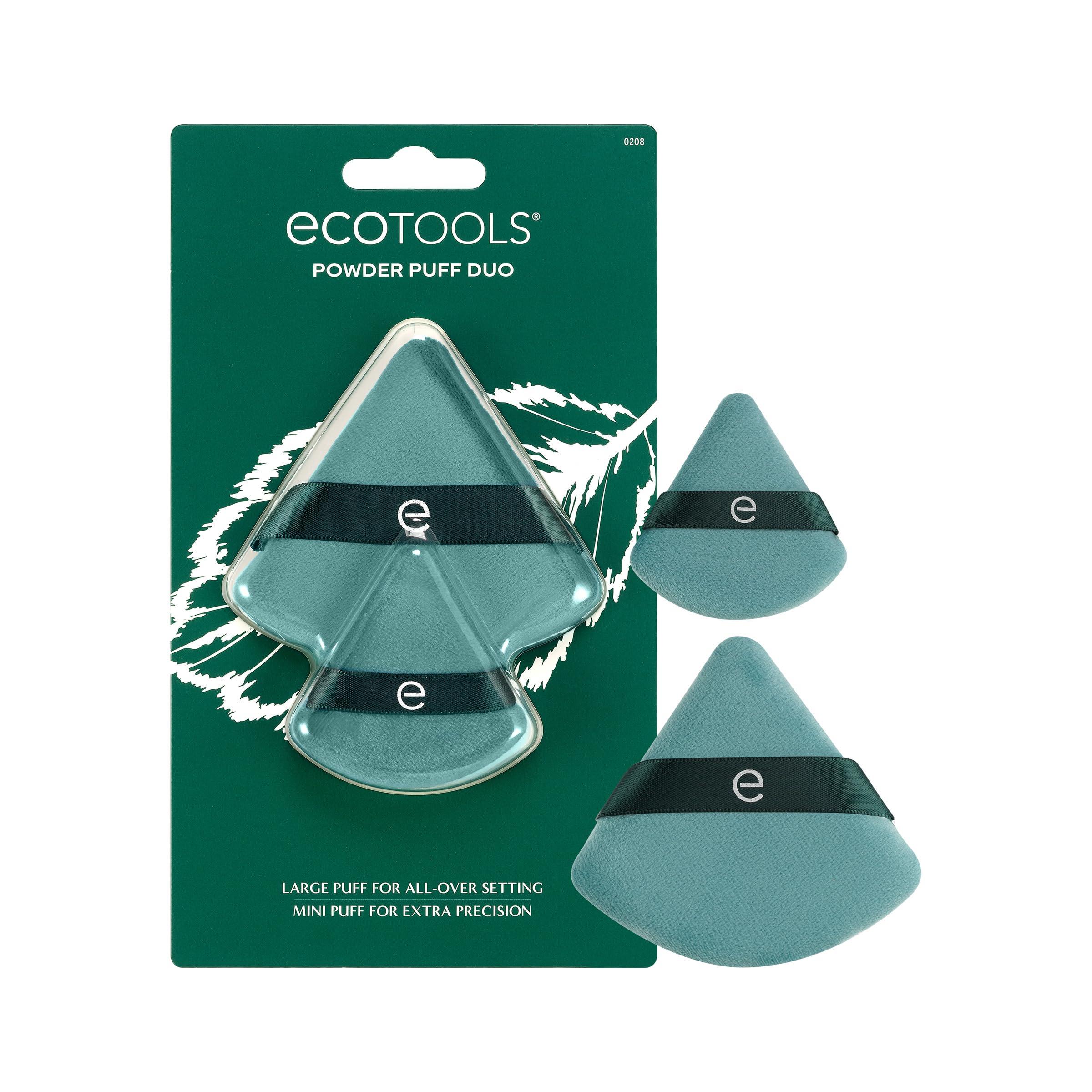 EcoTools Powder Puff Duo: Large & Mini Makeup Puffs for Setting and Baking