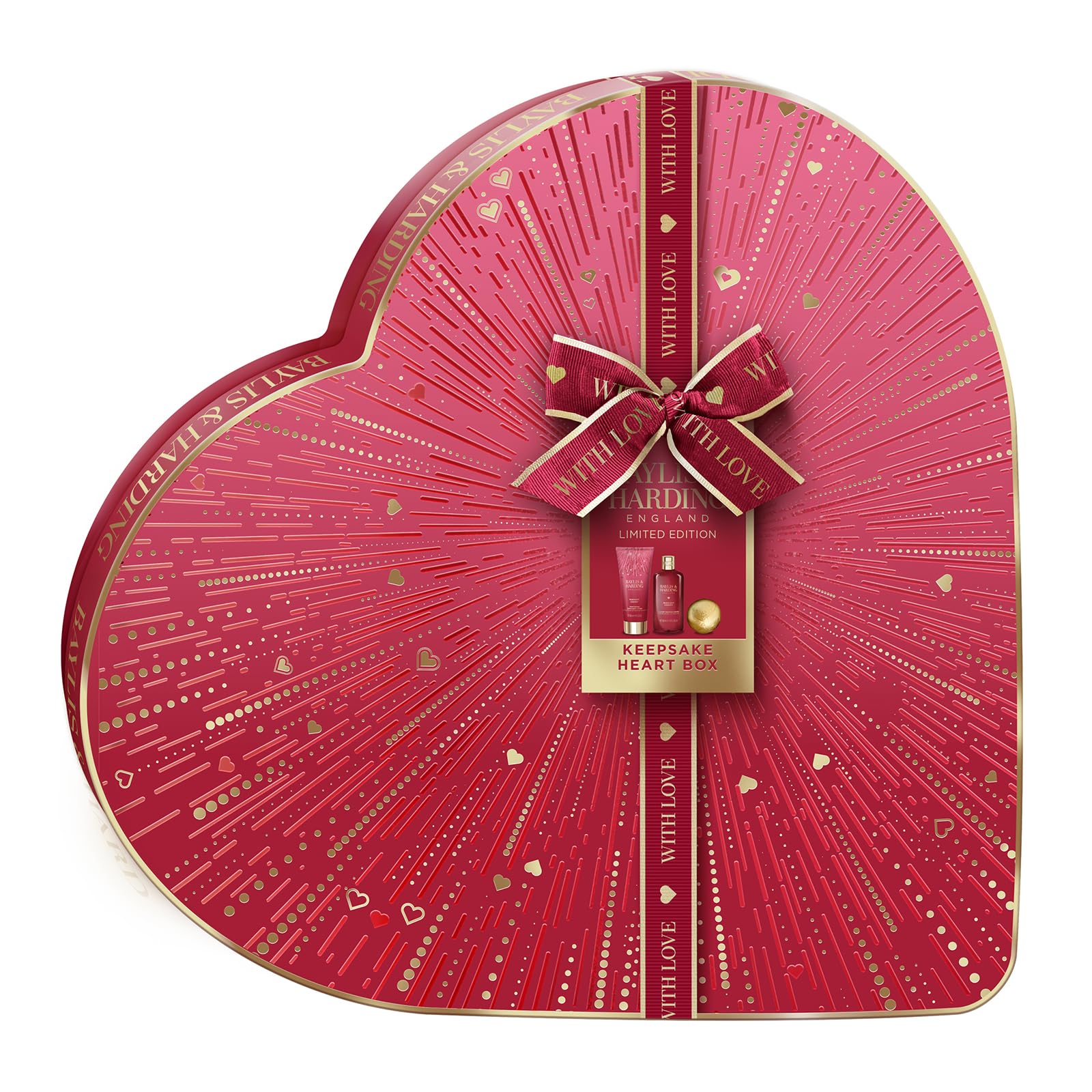 Baylis & Harding Midnight Cherry Luxury Heart Keepsake Gift Set - Vegan Friendly