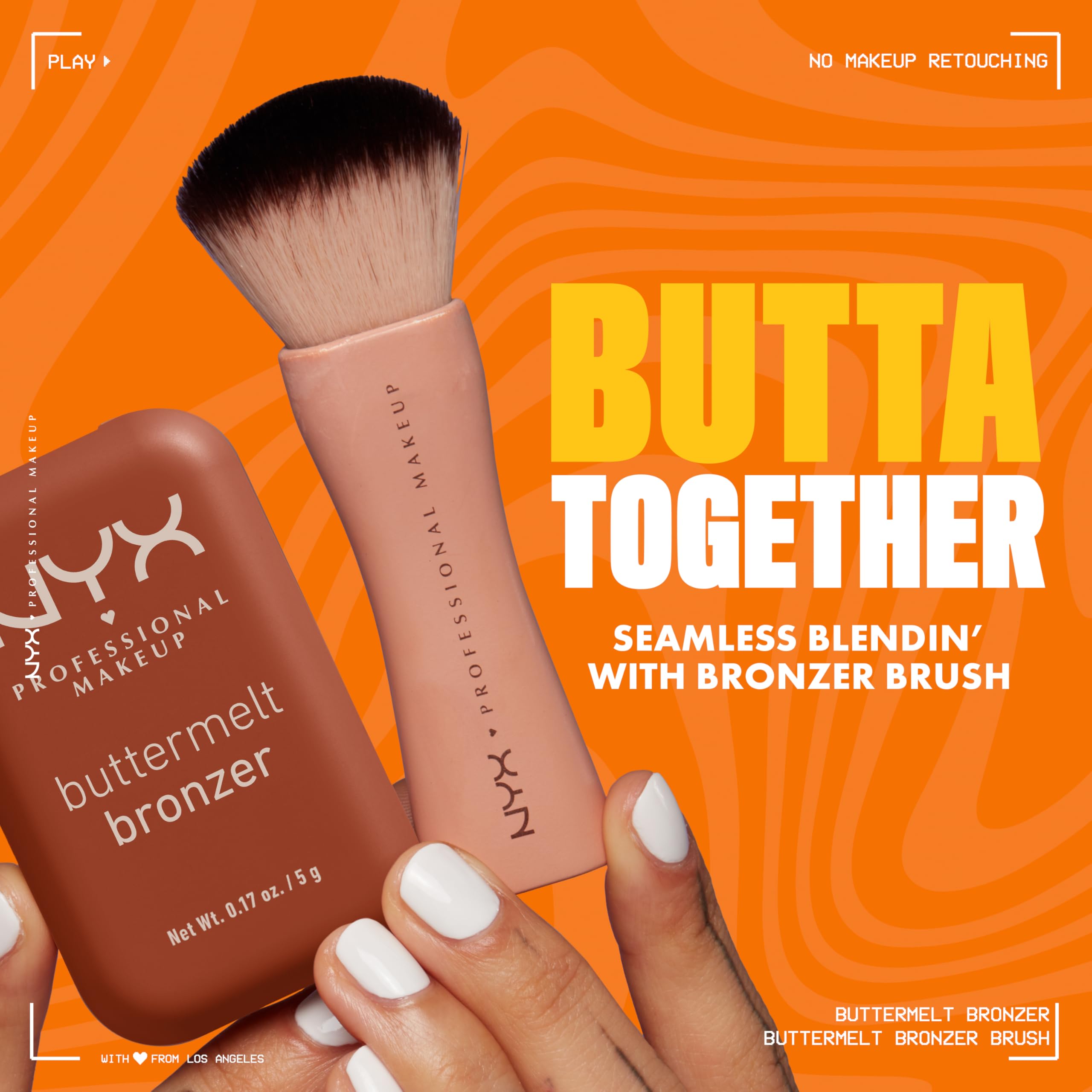 NYX Professional Makeup Buttermelt Highlighter, Puder-Highlighter, bis zu 12 Stunden Haltbarkeit, wisch- und abriebfest, aufbaubar und butterweich, Farbton: Butta D Down 9