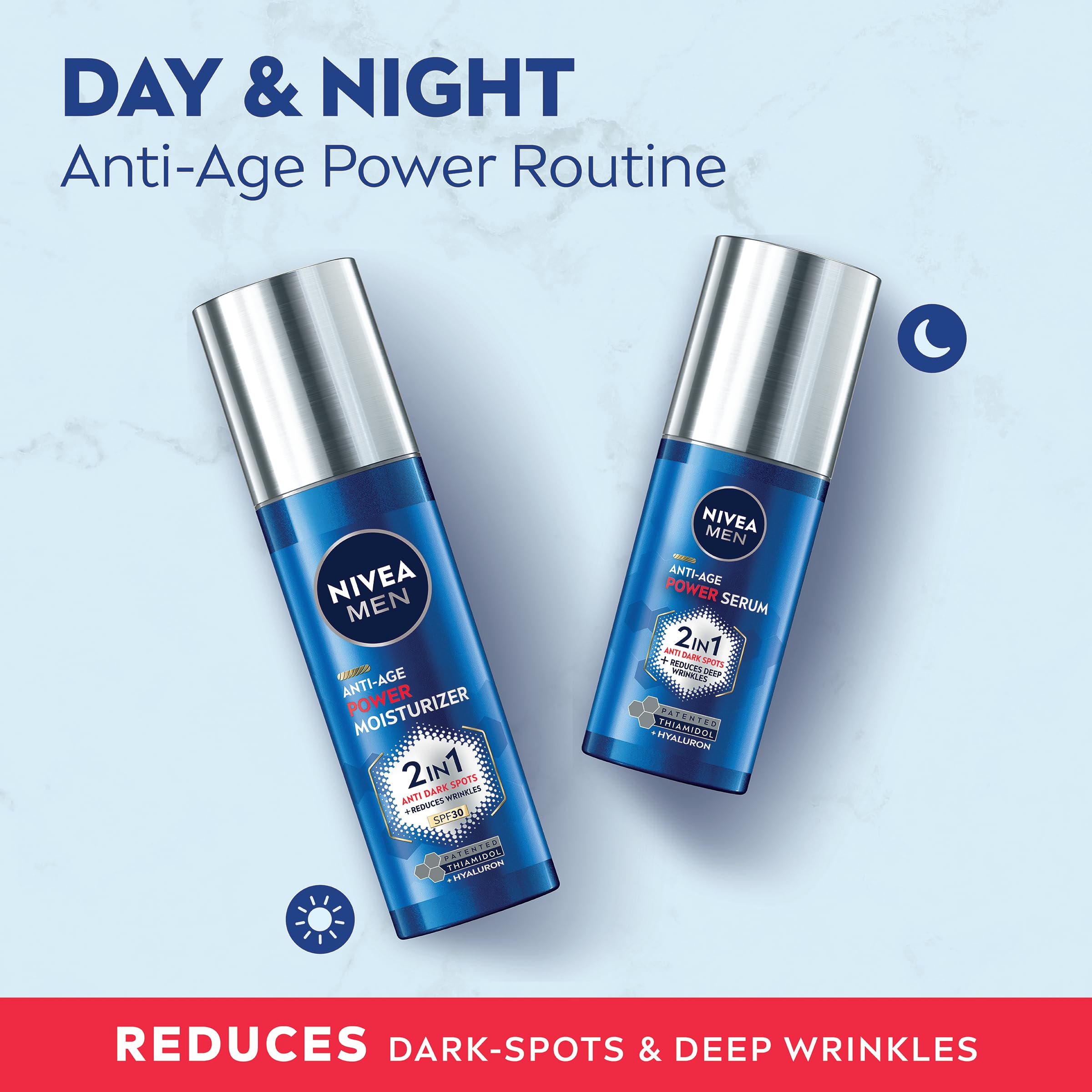 NIVEA MEN Anti-Age Power Geschenkset mit Feuchtigkeitscreme und Serum mit LSF 30 4